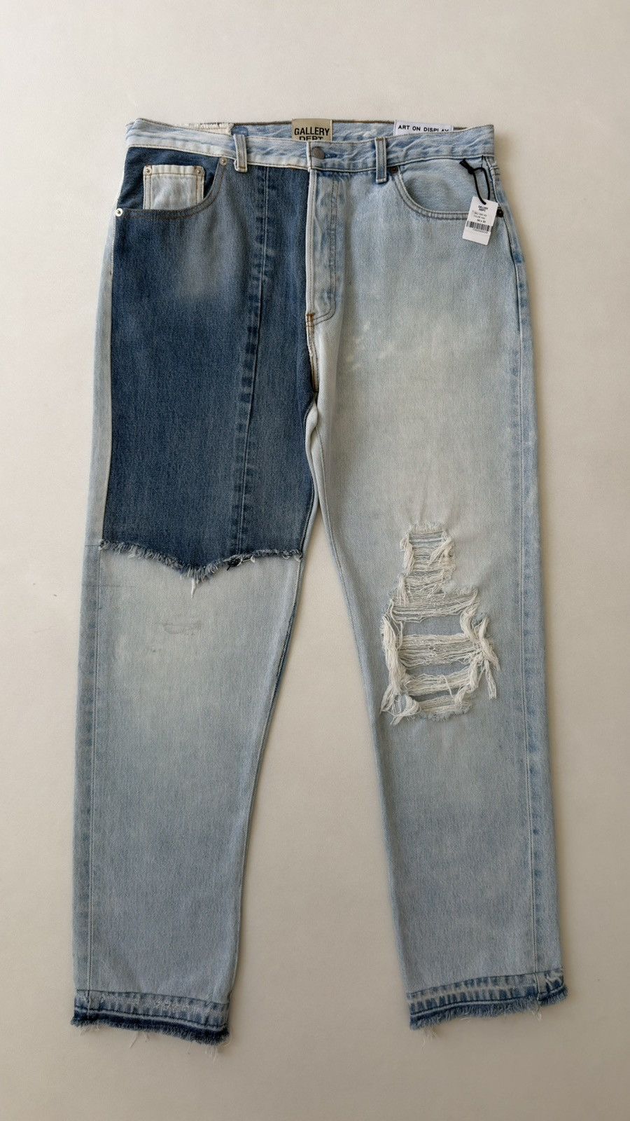 Gallery Dept. Ken 5001 Reworked Washed Blue Jeans Size US 34 / EU 50 - 21 Thumbnail