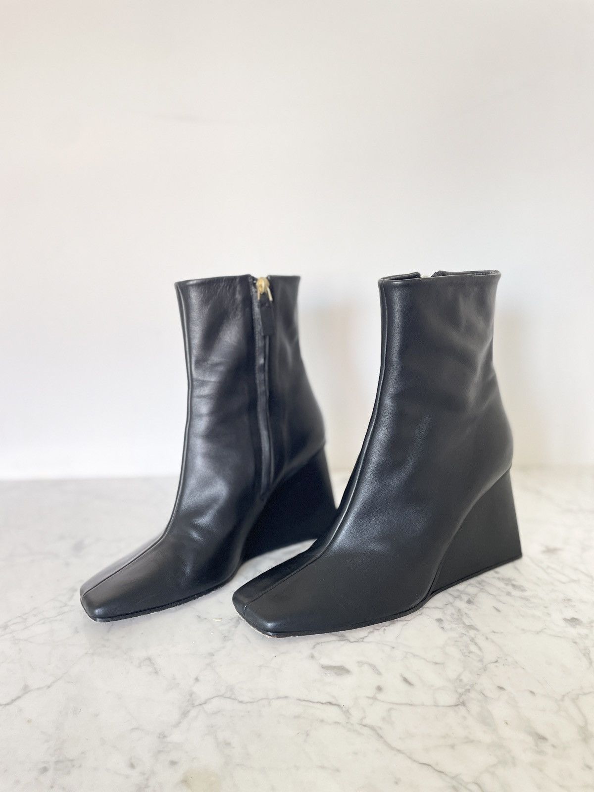 Other Souliers Martinez Leather Boots | Square Toe | Size 39 Size US 8.5 / IT 38.5 - 6 Thumbnail