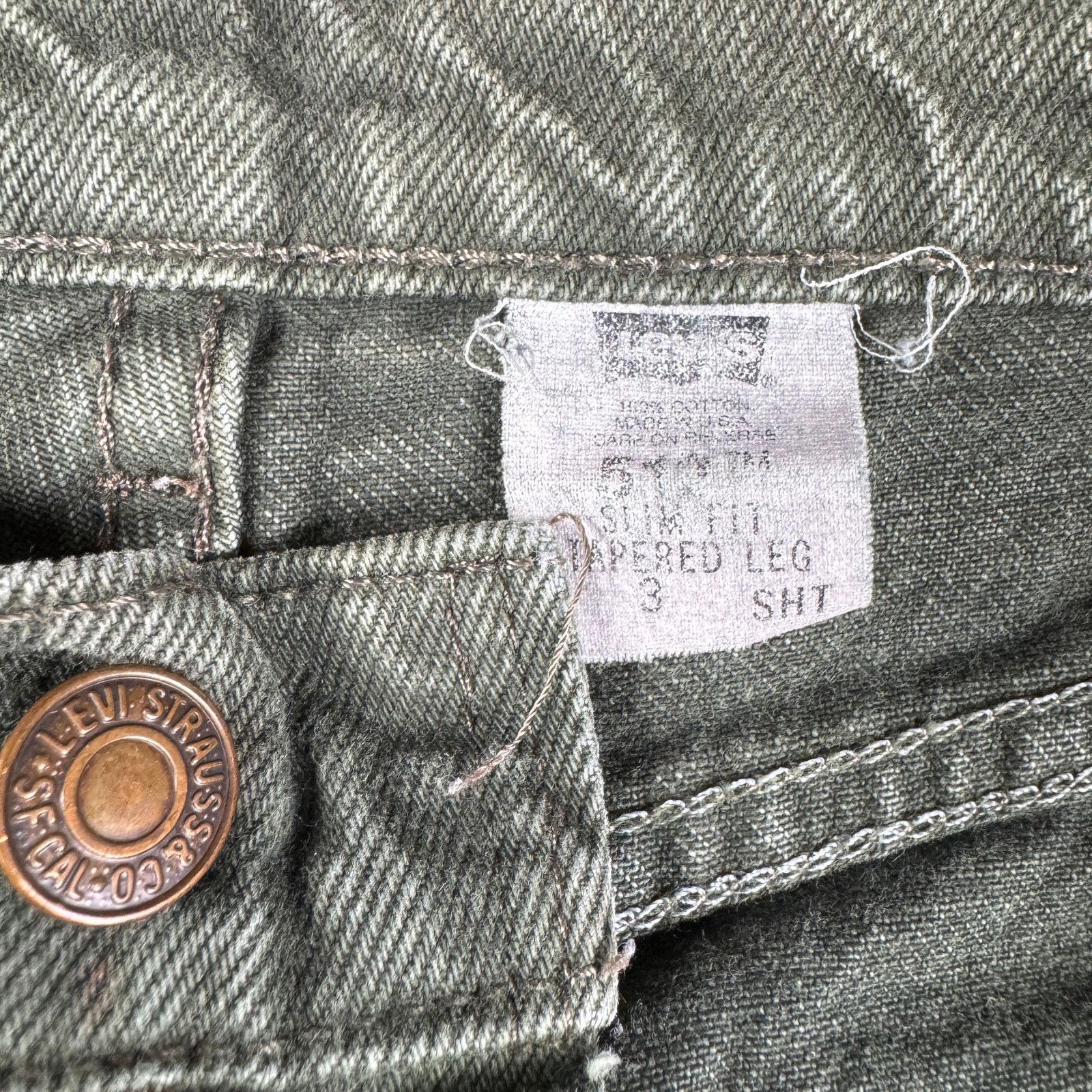 Levi's Vtg Levi’s 510 Women’s Jeans Green Slim Fit High Rise Size 3 Size 24" / US 00 / IT 34 - 10 Thumbnail