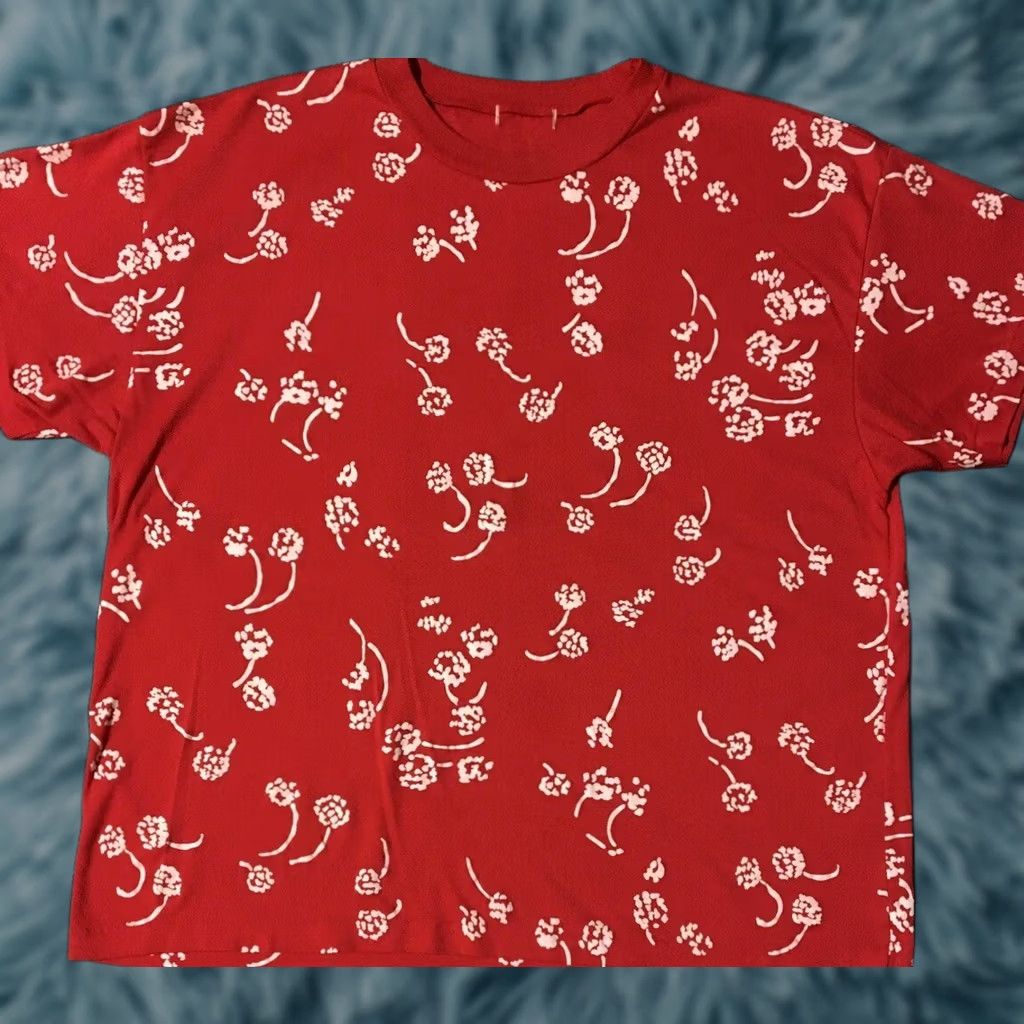 Vintage VINTAGE 90s Flower Abstract Art All Over Print Shirt XL USA Grunge 80s Red Mens Size US XL / EU 56 / 4 - 1 Thumbnail