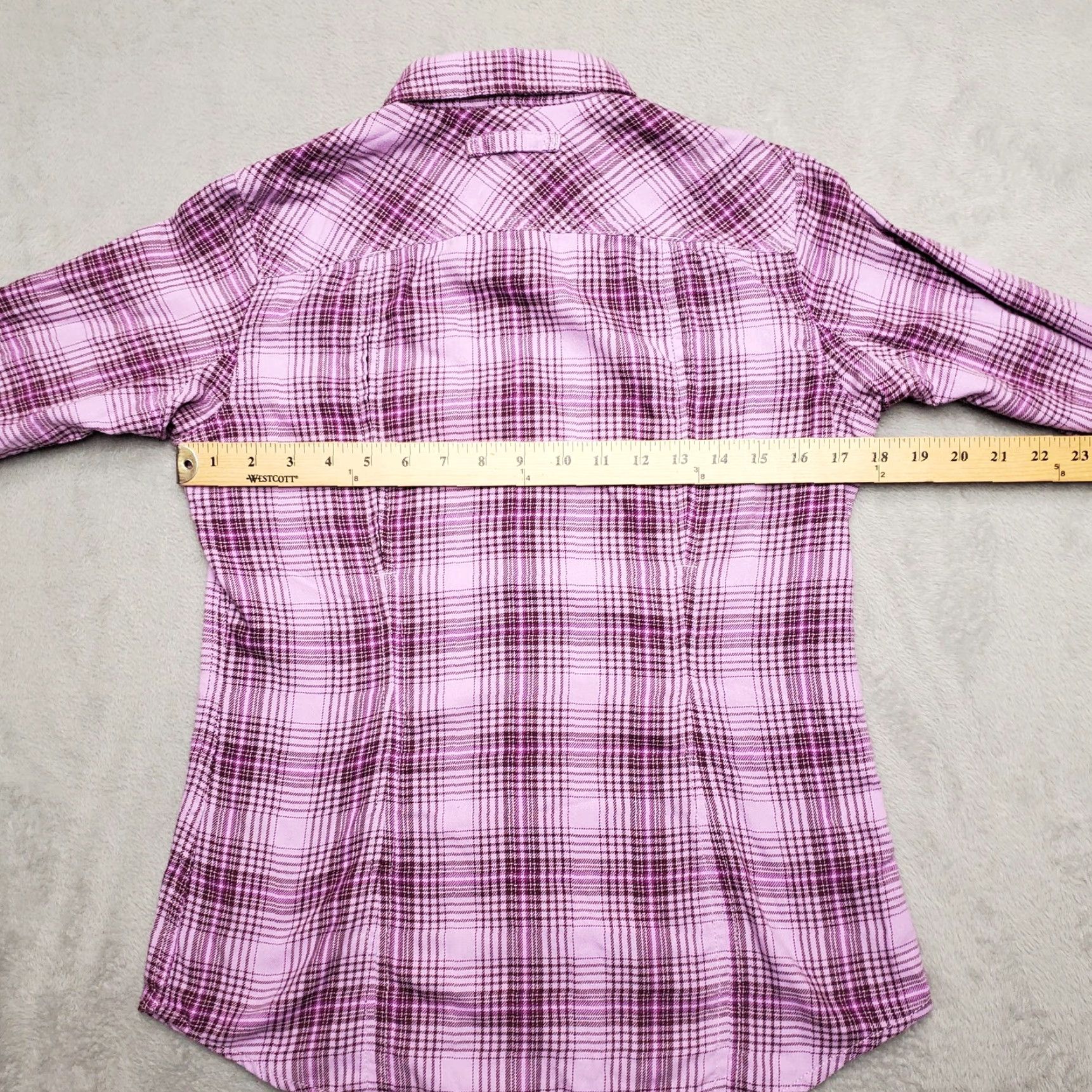Pinko Duluth Trading Shirt Womens XS Pink Plaid Flannel Outdoors Cabin Hike Button-Up Casual Classic Cotton Blend Size XS / US 0-2 / IT 36-38 - 5 Thumbnail