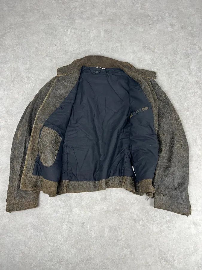 Vintage 2000s Massimo Rebecchi Brown Eroded Biker Leather Jacket Size US M / EU 48-50 / 2 - 7 Thumbnail