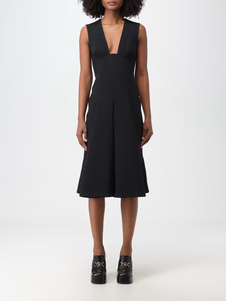 Versace o1y0226 Midi Dress in Black Size S / US 4 / IT 40 - 1 Thumbnail