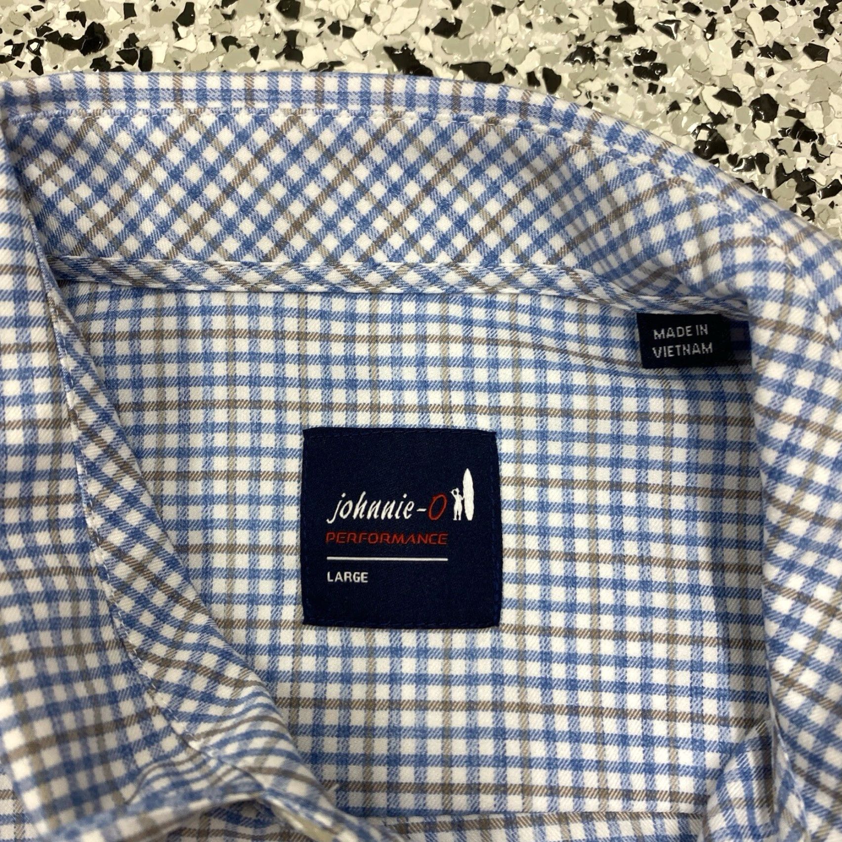 johnnie-O johnnie-O Performance Everest Button Up Shirt Blue Grey Plaid Size Large Mens Shirt Size US L / EU 52-54 / 3 - 4 Thumbnail