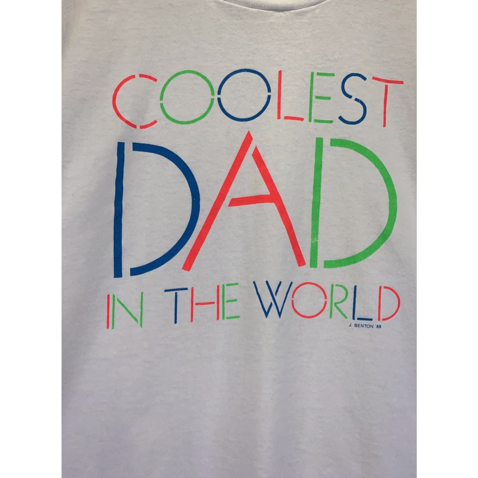 Vintage Vintage 1988 Coolest Dad In the World Single Stitch Mens T Shirt XL White Graphic Tee Mens XL-8106 Size US XL / EU 56 / 4 - 2 Thumbnail