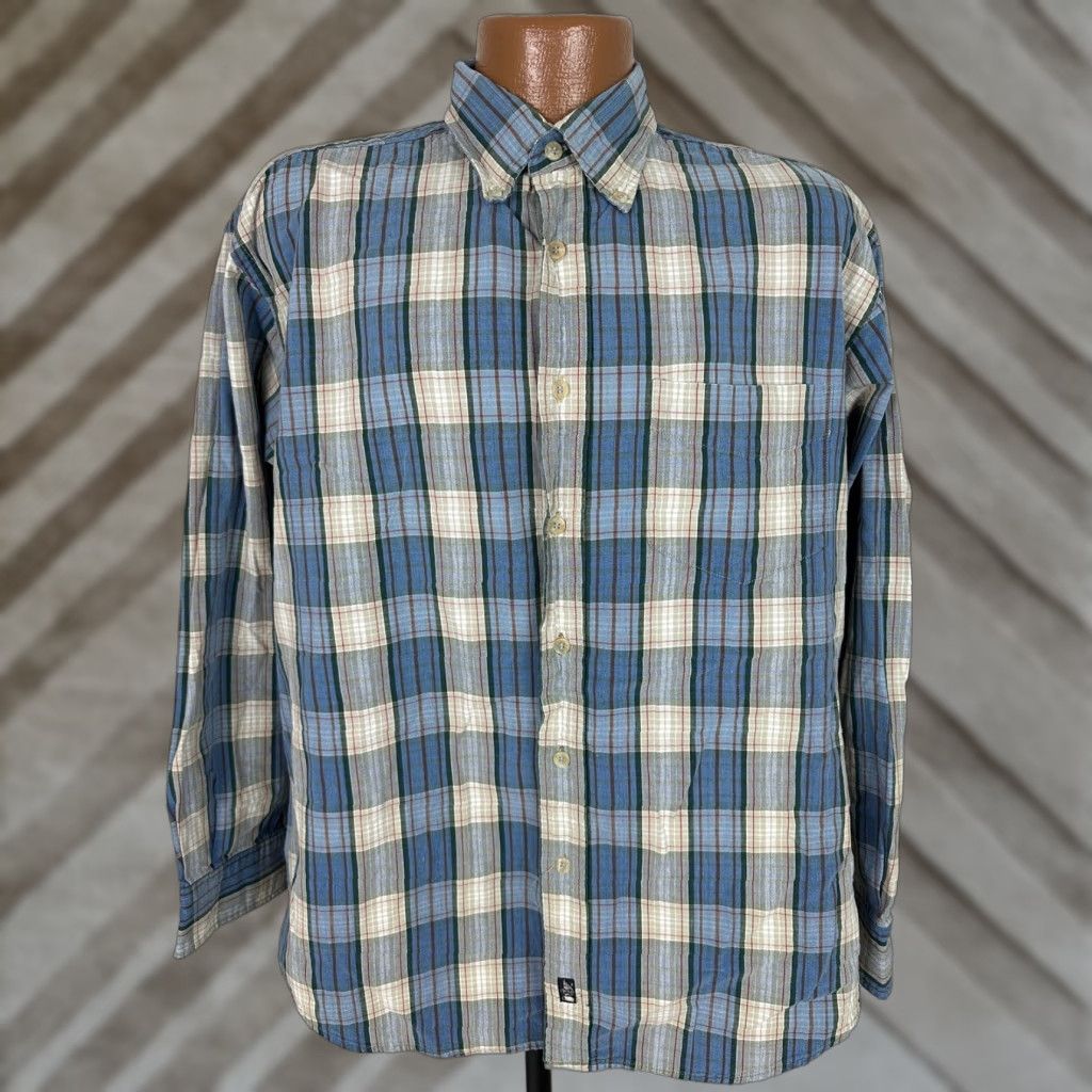 Dockers VINTAGE Dockers Shirt Men M Oversized Plaid Blue 90s Cotton Button-Up Casual Business Travel Headline: 90s/Preppy Theme, Mens Size US M / EU 48-50 / 2 - 1 Thumbnail