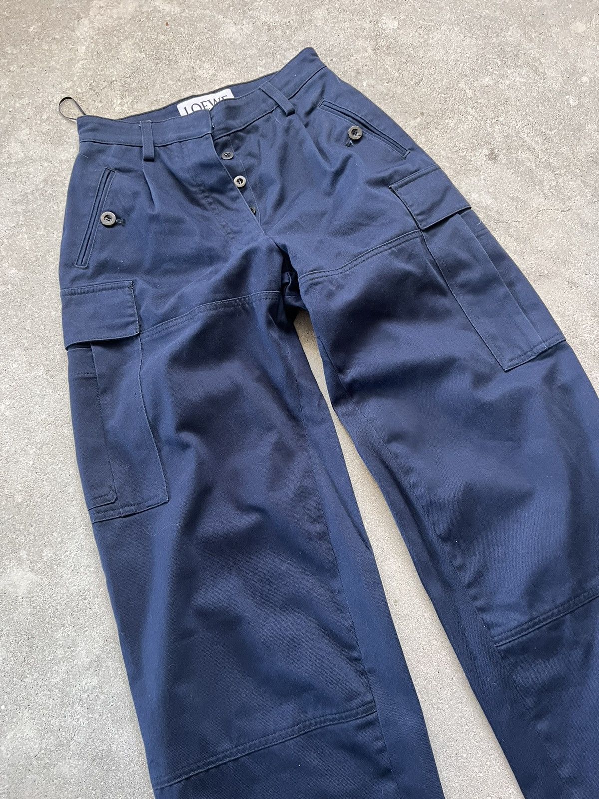 Loewe 21SS LOEWE Cargo Trousers Dark Blue Size 26" / US 2 / IT 38 - 8 Thumbnail