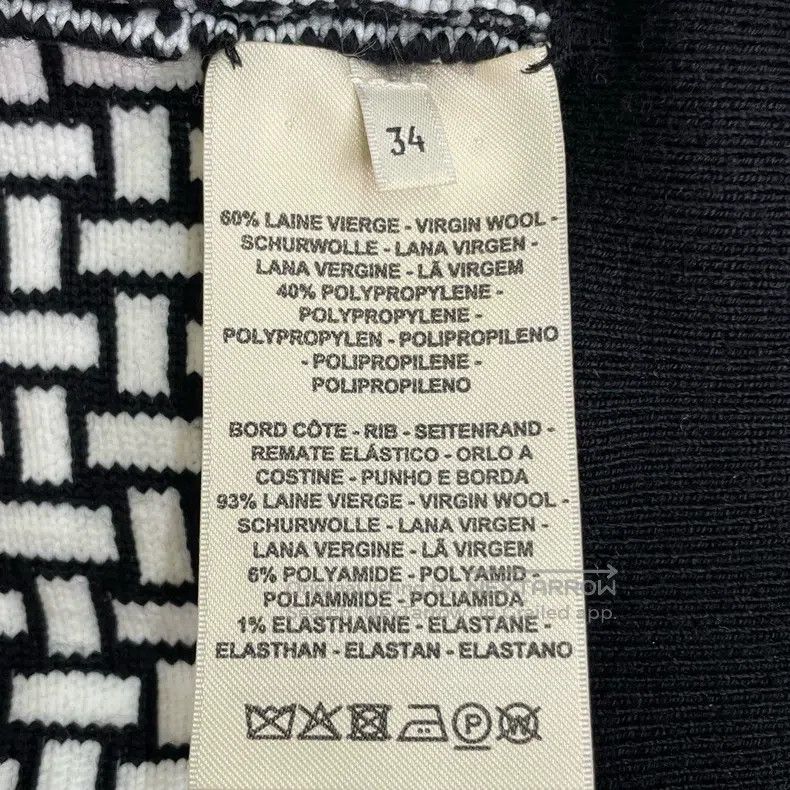 Hermes Hermes Black and White Woven Print Knit Jacket Size XXS / US 00 / IT 34 - 6 Thumbnail