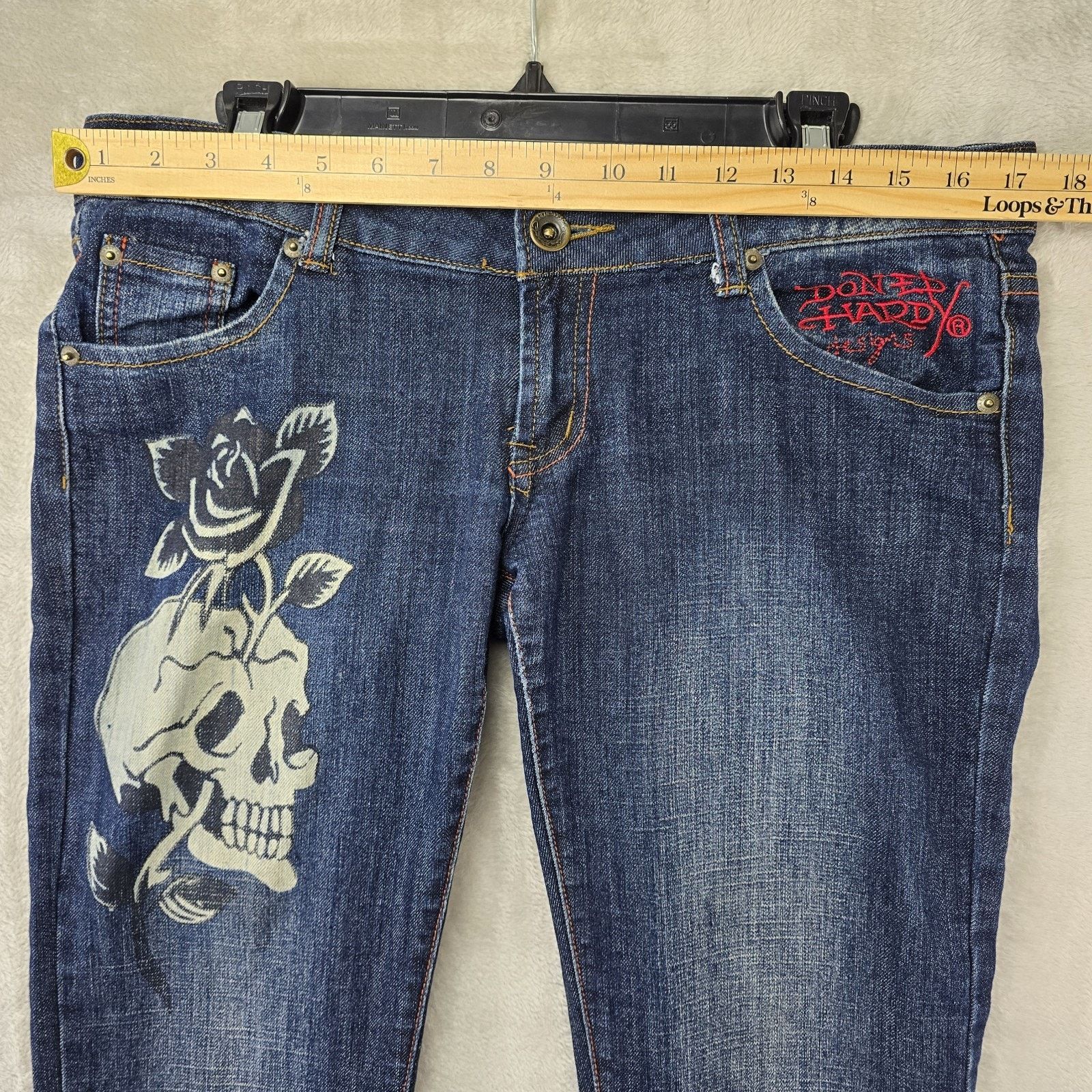 Christian Audigier Ed Hardy Christian Audigier Jeans Womens 31 Fits 34x32 Skull Size 34" / US 12 / IT 48 - 11 Thumbnail