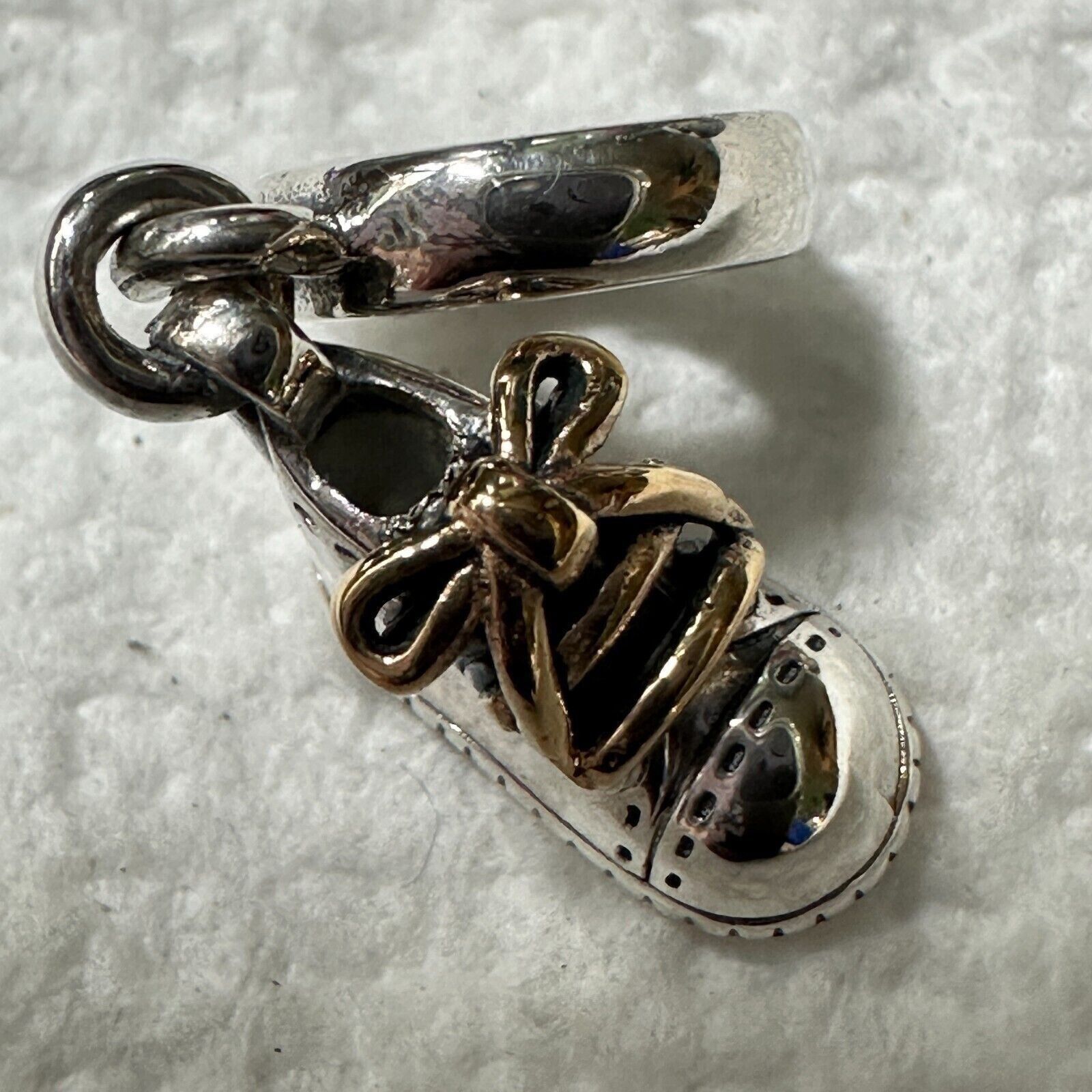 pandora Pandora, Genuine Baby Shoe Retired Dangle Charm, 925 ALE Sil Size ONE SIZE - 5 Thumbnail