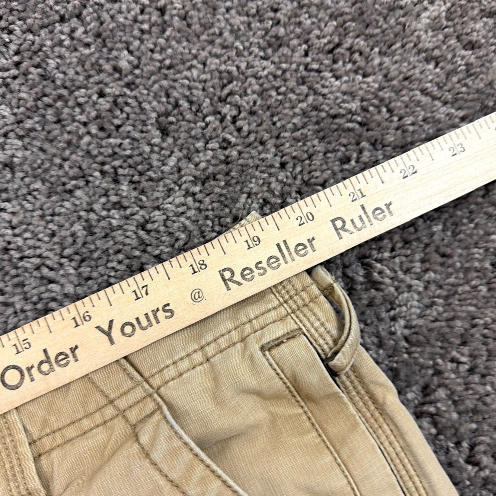 Vintage L.L. Bean Pants Mens 38 Cargo Canvas Beige Cotton Workwear Regular Straight Cargo Pocket 30 In Inseam 38x30 Mens Size US 38 / EU 54 - 6 Thumbnail