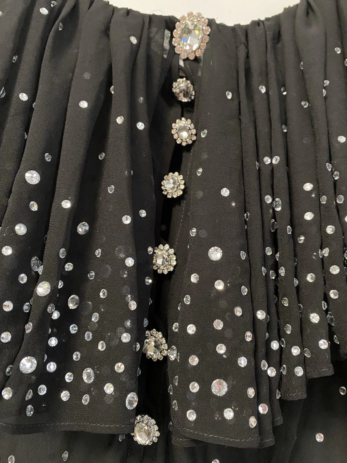 H&M × Paco Rabanne Paco Rabanne x H&M Crystal Black Long Dress Size M EUR42 Size M / US 6-8 / IT 42-44 - 4 Thumbnail