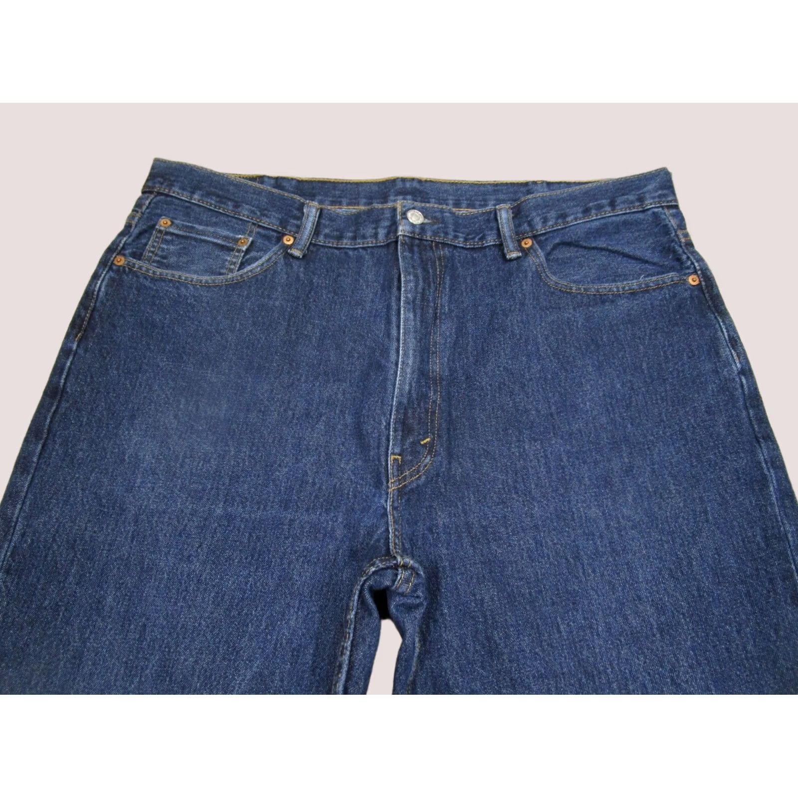 Levi's Levi's 550 Jeans Men 42x30 Blue Straight Denim Cotton Relaxed Fit 5-Pocket Logo Dark Wash N/A Size US 42 / EU 58 - 1 Thumbnail