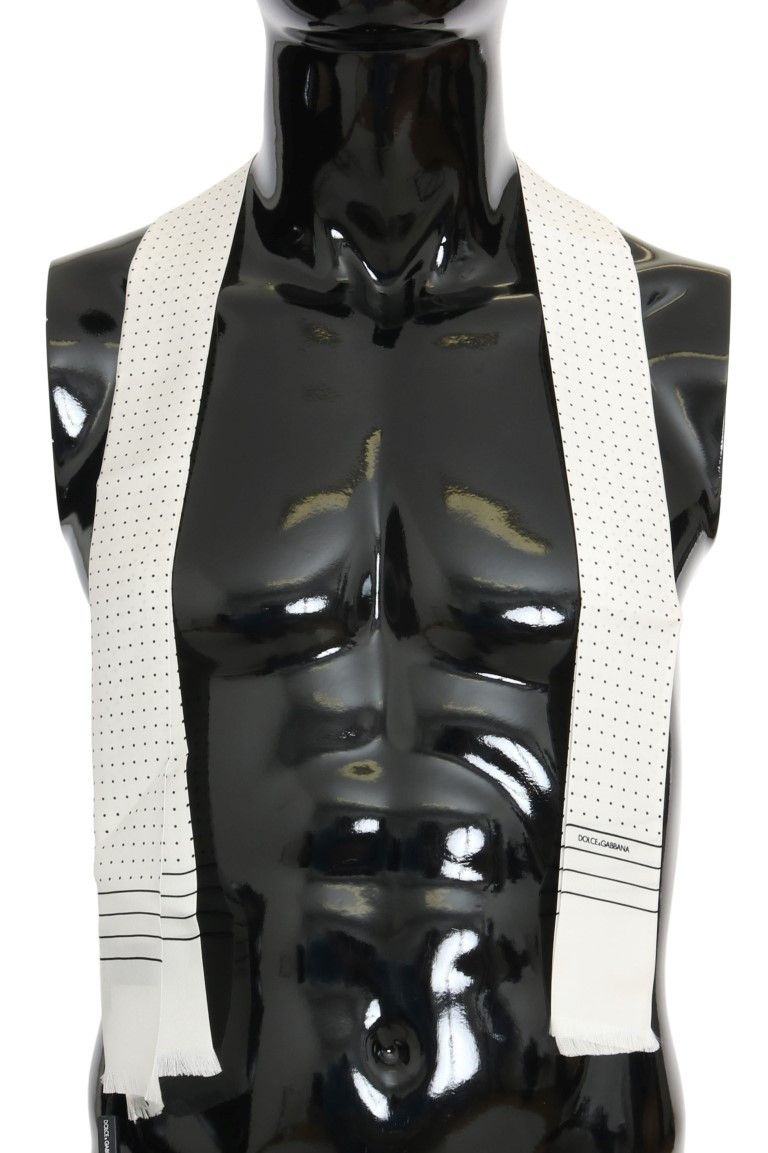 Dolce & Gabbana Elegant Silk Polka Dot Men's Scarf Men's Wrap Size ONE SIZE - 1 Thumbnail