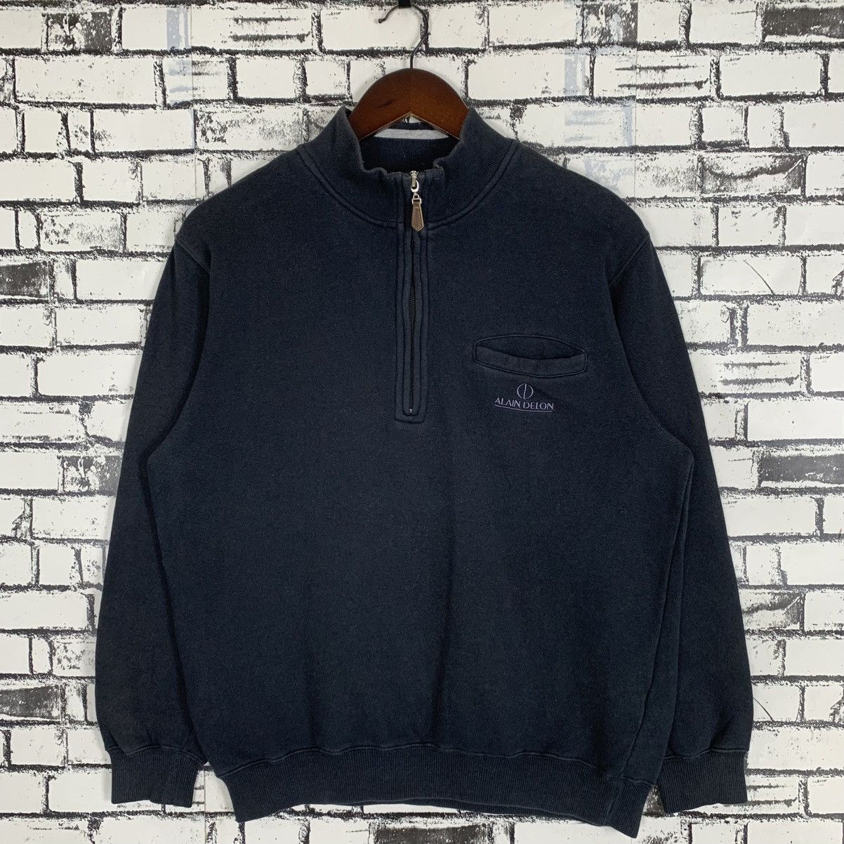 Vintage Designer Luxury Alain Delon Half Zip Sweatshirt
