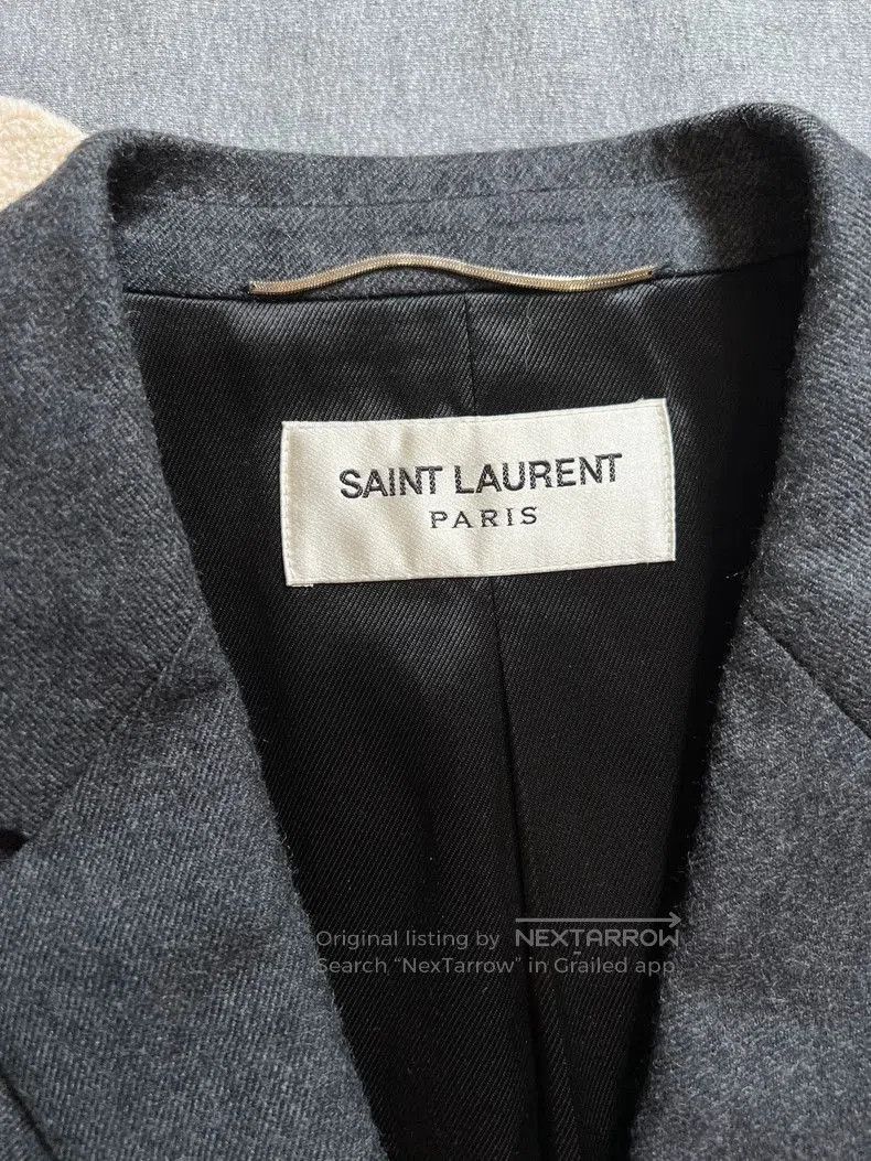 Saint Laurent Paris Saint Laurent Gray Wool Overcoat Size 50. Size US L / EU 52-54 / 3 - 2 Thumbnail