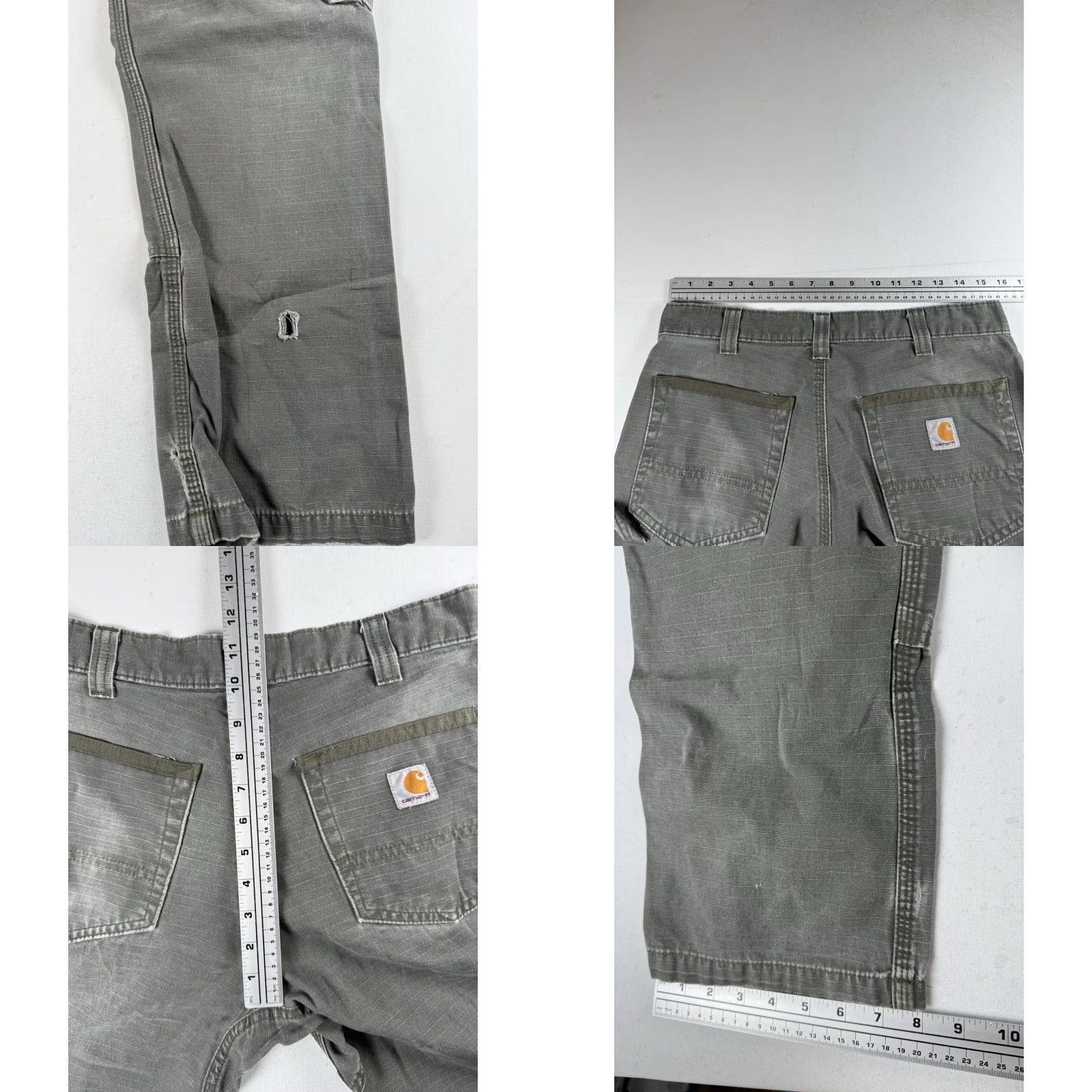 Carhartt Carhartt B342 Relaxed Fit Double Knee Pants Green Men's 32X30 Distressed Cargo Workwear Pants Size US 32 / EU 48 - 8 Thumbnail