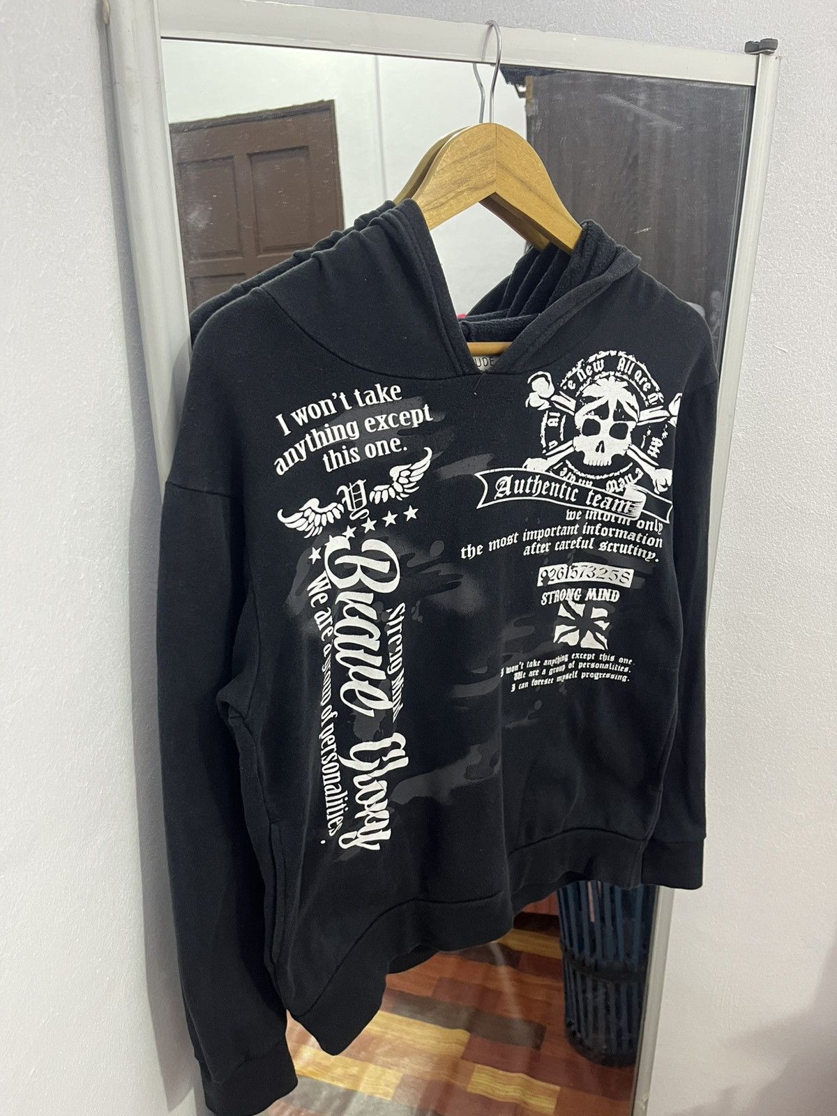 Japanese Brand Freude Skull Graphic Hoodie Black Boxy Fit Japan Size US S / EU 44-46 / 1 - 4 Thumbnail