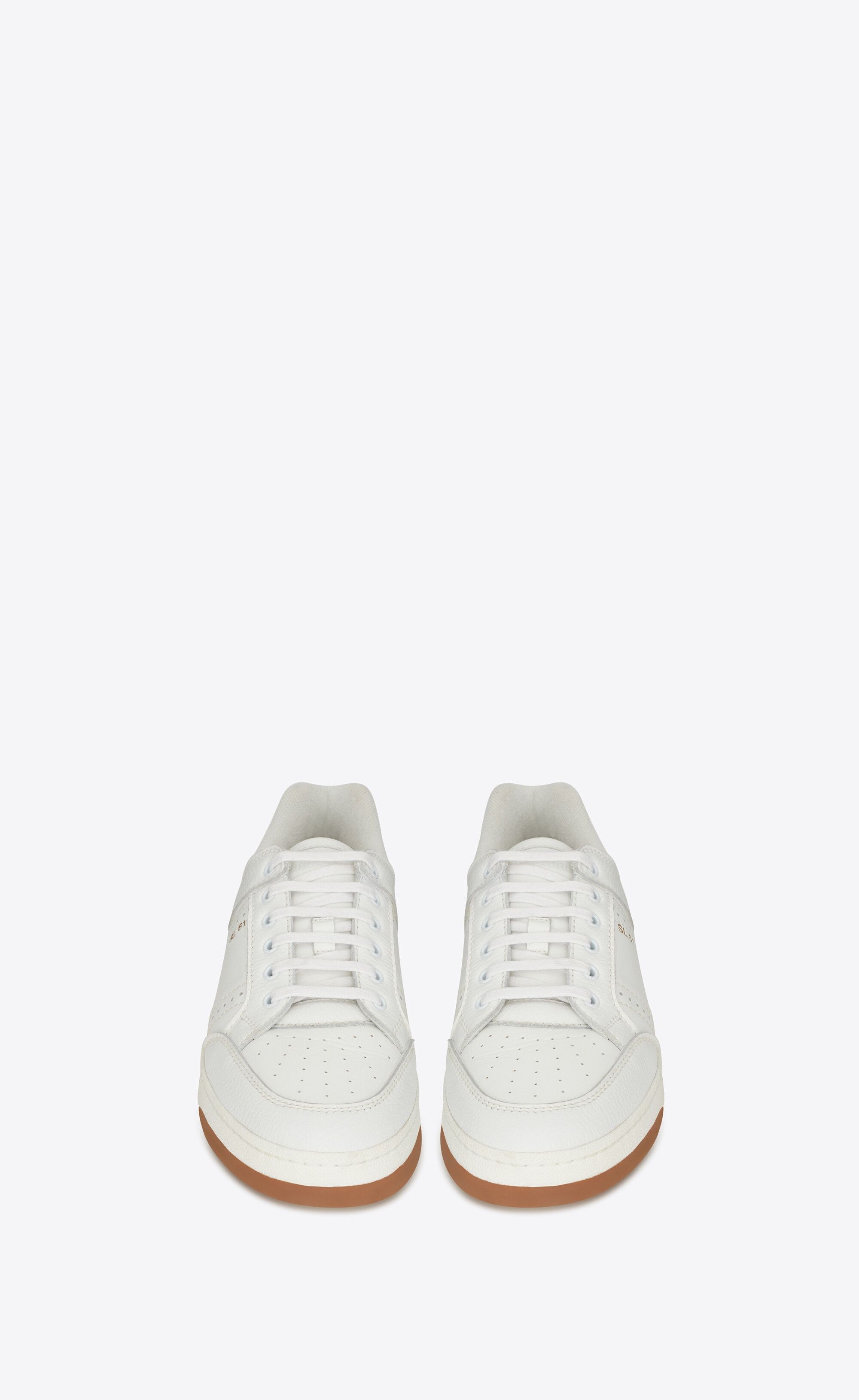 Saint Laurent Paris oc11z1125 SL/61 Low Top Sneakers in Smooth Grained Leather Size US 10.5 / EU 43-44 - 2 Thumbnail