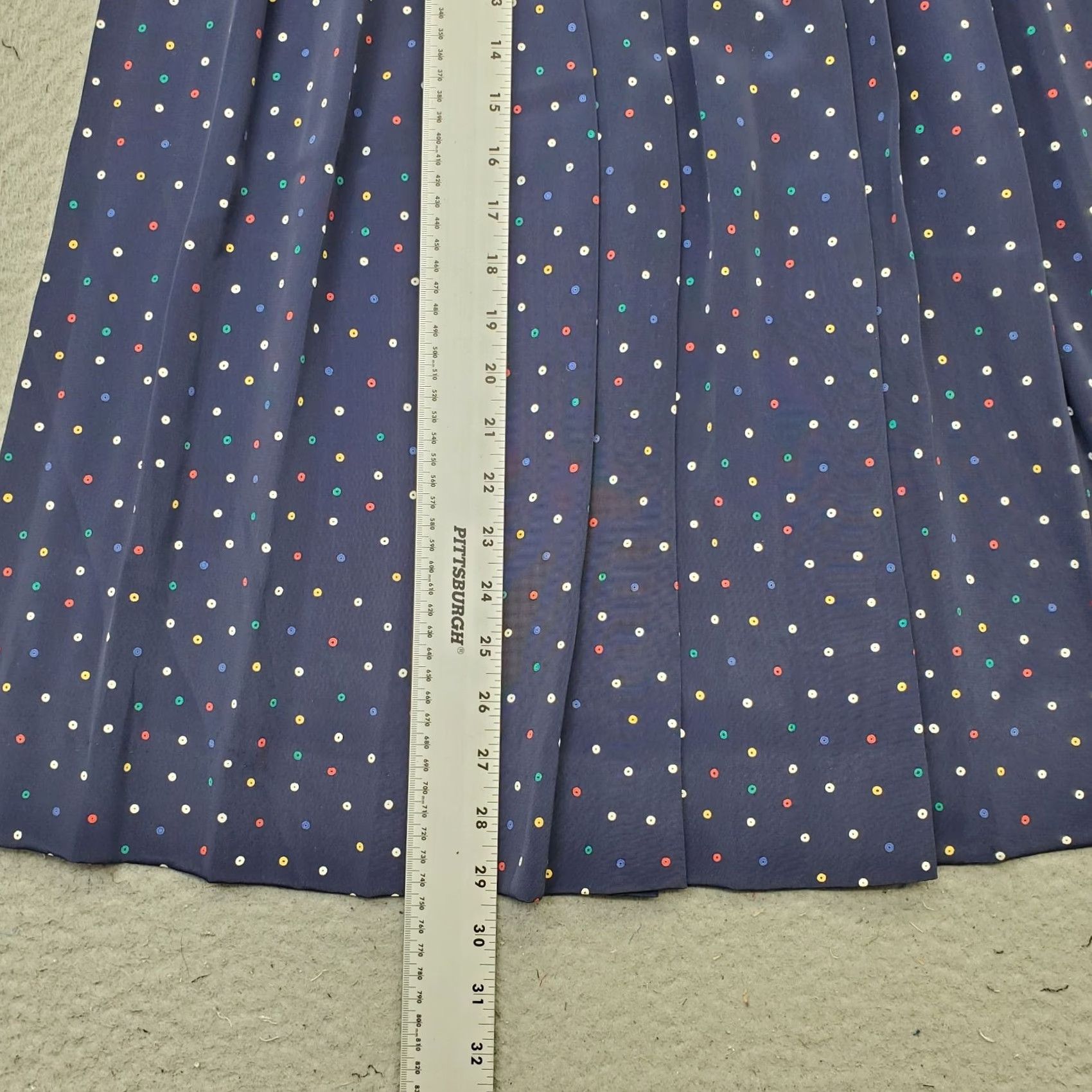 Talbots Talbots A-Line Skirt Womens Size 6 Multicolor Polka Dot Pleated Front Side Button Size 28" / US 6 / IT 42 - 3 Thumbnail