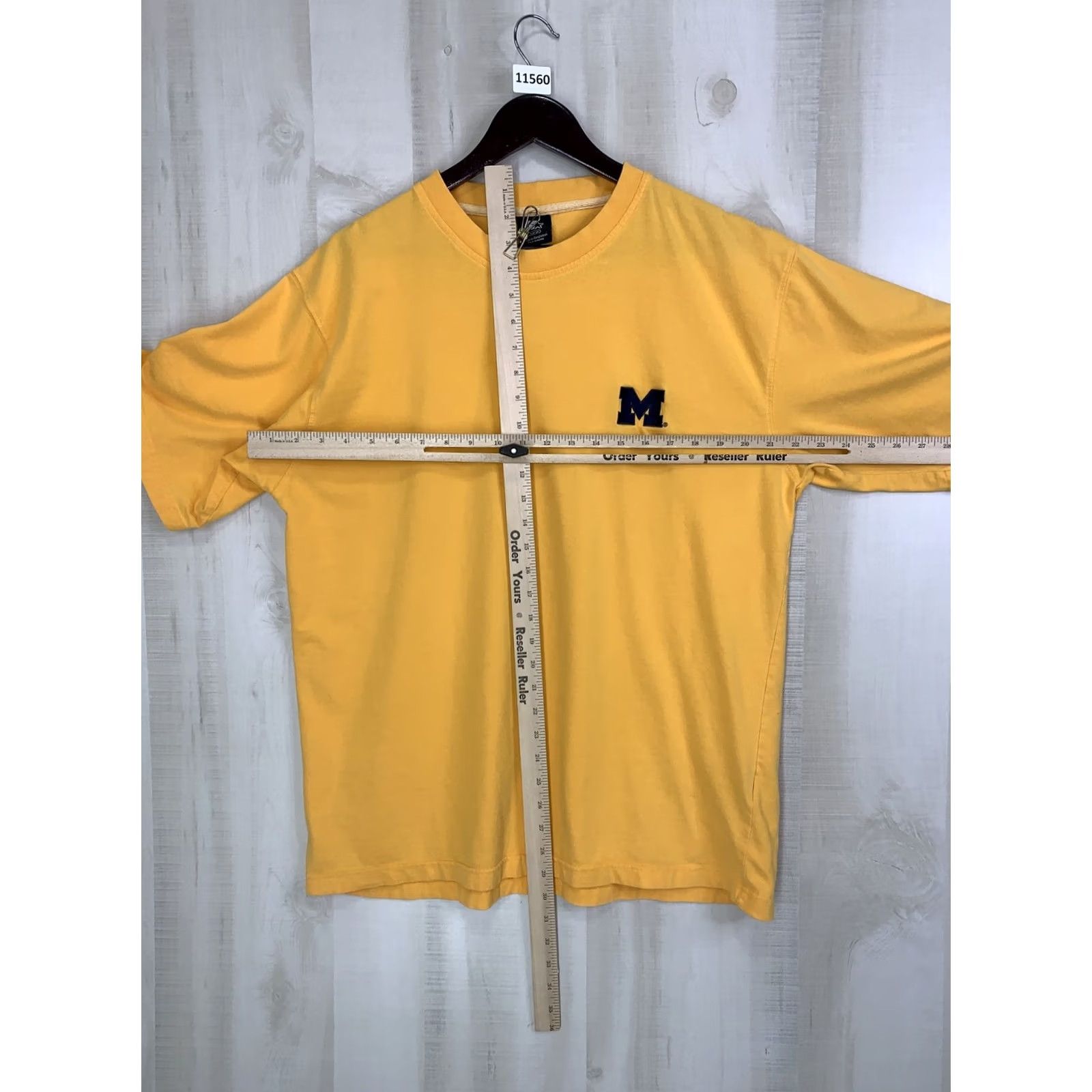 Starter VINTAGE Starter University Of Michigan Yellow Embroidered Logo T Shirt L Mens Size US L / EU 52-54 / 3 - 6 Thumbnail
