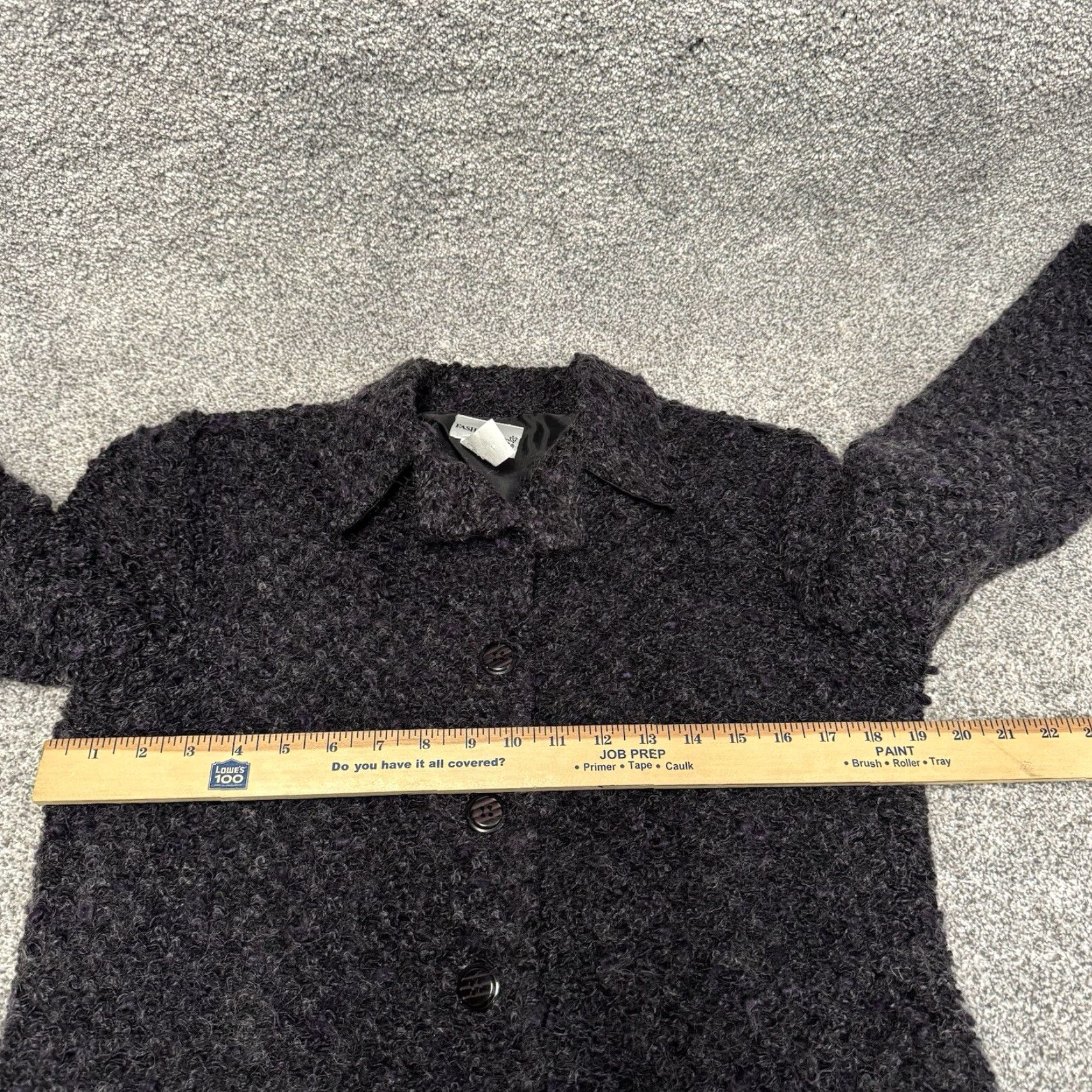 Vintage VINTAGE Fashion Bug Cardigan Sweater Women M Black Purple Mohair 80s Whimsigoth Shoulder Pads Size M / US 6-8 / IT 42-44 - 4 Thumbnail