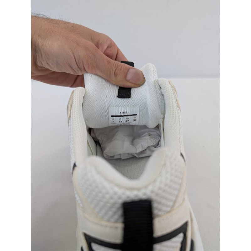 Amiri o1rshd1 Bone Runner Sneakers in White / Black Painted Edge Size US 14 / EU 47 - 17 Thumbnail