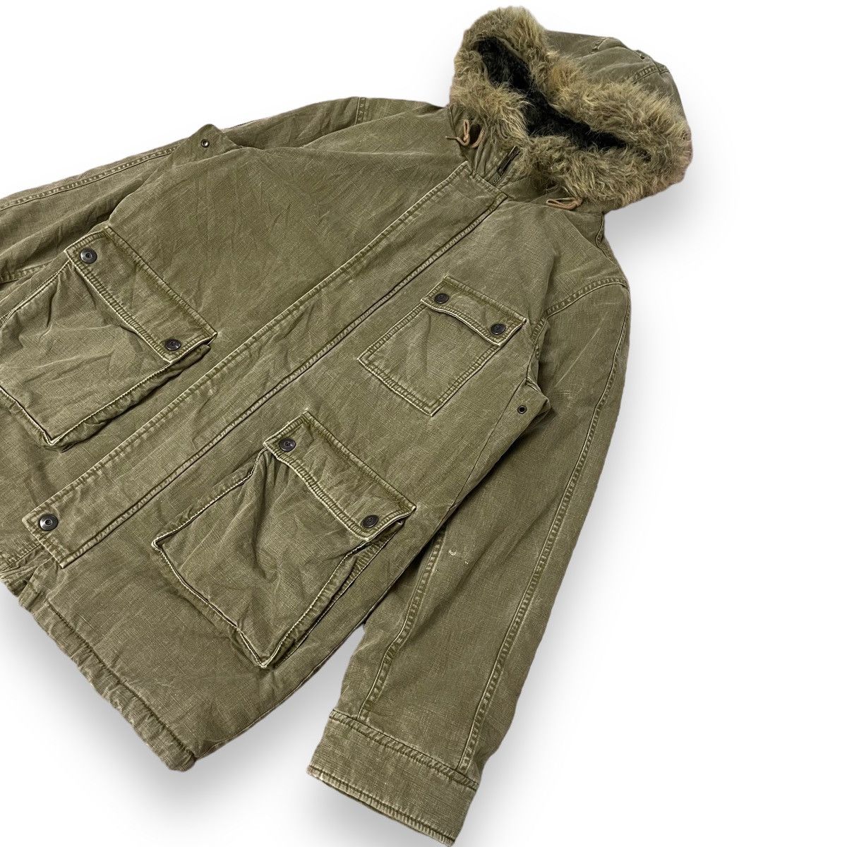 14th Addiction × Johnbull × Le Grande Bleu (L.G.B.) 🇯🇵 VINTAGE JOHN BULL MILITARY FUR SHERPA JACKET Size US L / EU 52-54 / 3 - 6 Thumbnail
