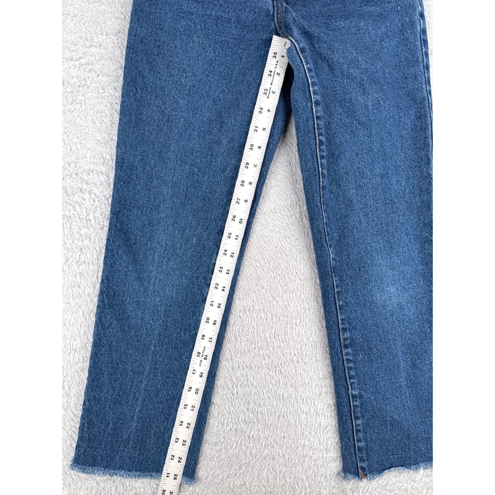 Denime J Galt Jeans Womens Blue Denim Straight Button Fly Mid Rise 23x25 - 23 Regular Cotton Blend 5-Pocket Knit Comfort Stretch Womens Jeans Size 40" / US 18 - 7 Thumbnail