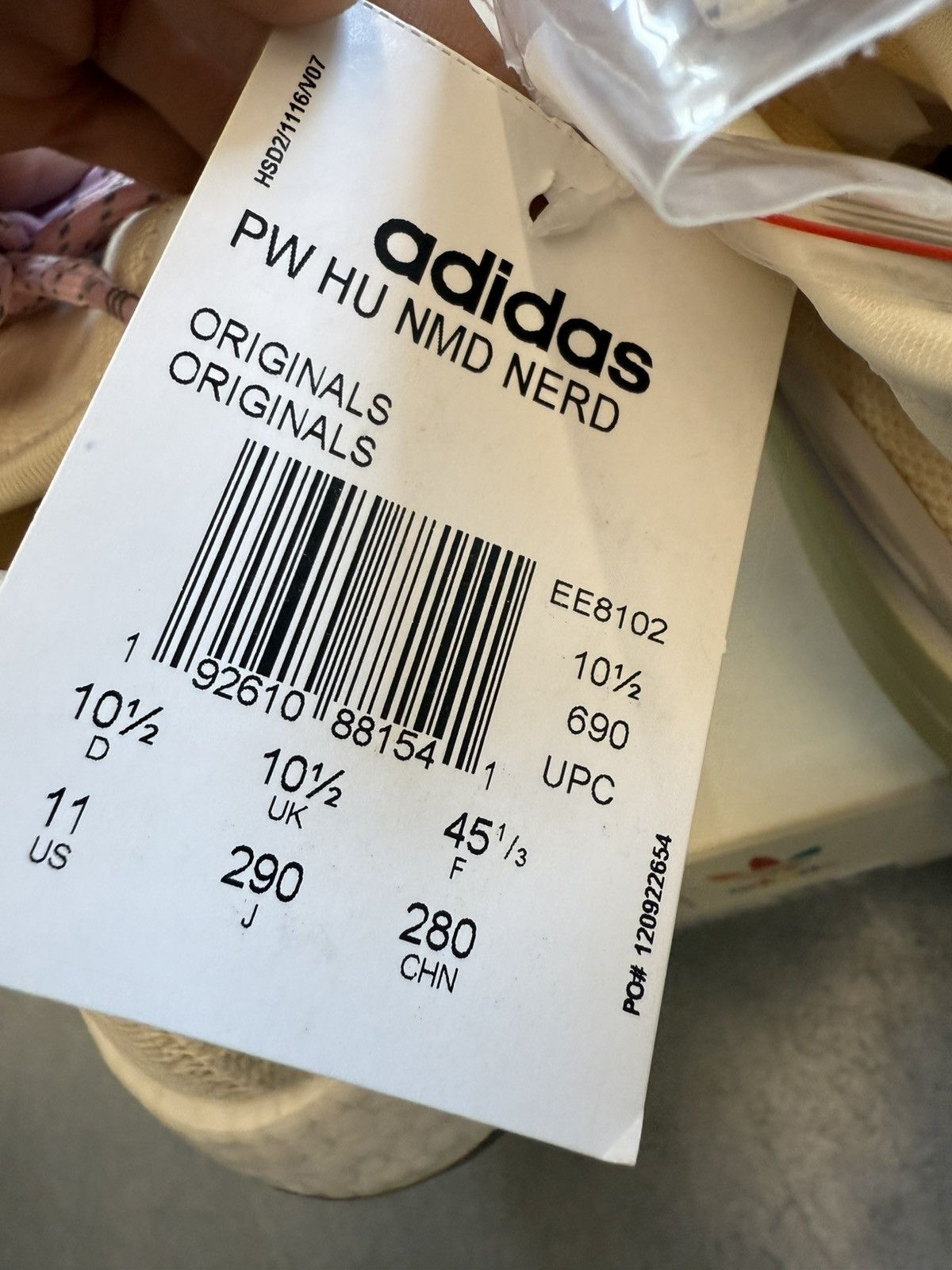 Adidas × Pharrell 2018 Adidas NMD Hu Pharrell Nerd Cream EE8102 Size US 11 / EU 44 - 8 Thumbnail