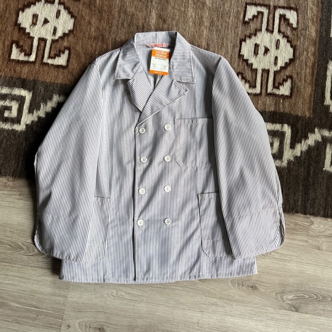Vintage Vintage French Work Jacket HBT Stripe Chore Coat 9740AC Size US L / EU 52-54 / 3 - 1 Thumbnail