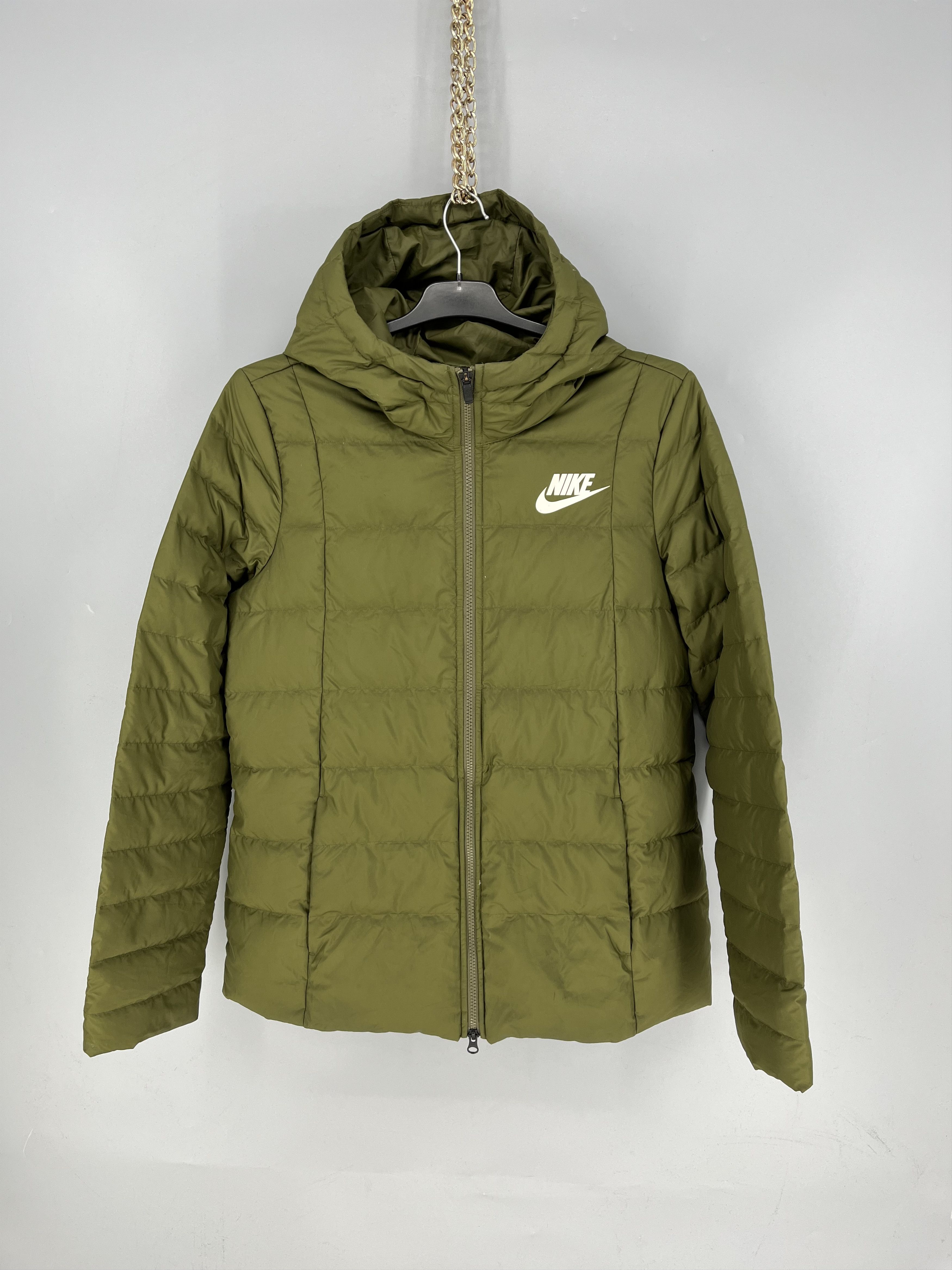 Nike Nike Long Puffer Giubbotto Piumino Verde L Donna Women Size US L / EU 52-54 / 3 - 1 Thumbnail