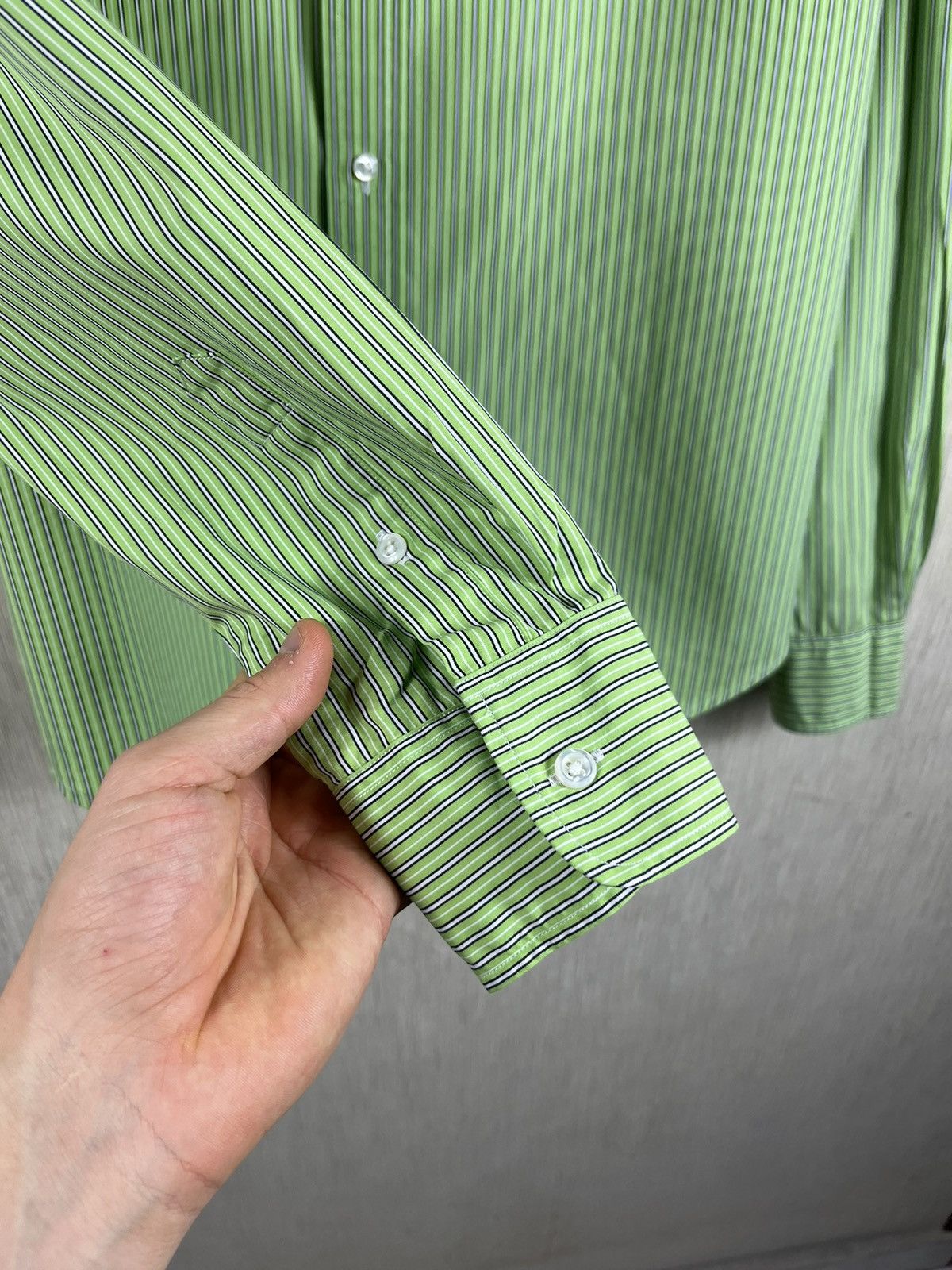 Polo Ralph Lauren × Ralph Lauren × Ralph Lauren Black Label Ralph Lauren black label classic lime striped shirt casual Size XL / US 12-14 / IT 48-50 - 12 Thumbnail