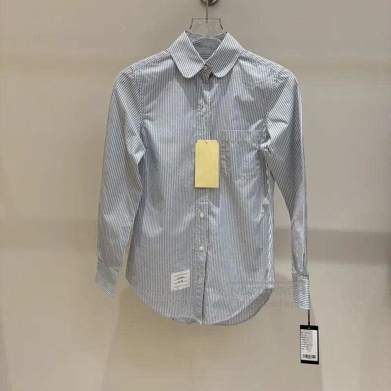 Thom Browne Thom Browne Pale Blue Striped Shirt - Poplin Material, Lig Size S / US 4 / IT 40 - 1 Thumbnail