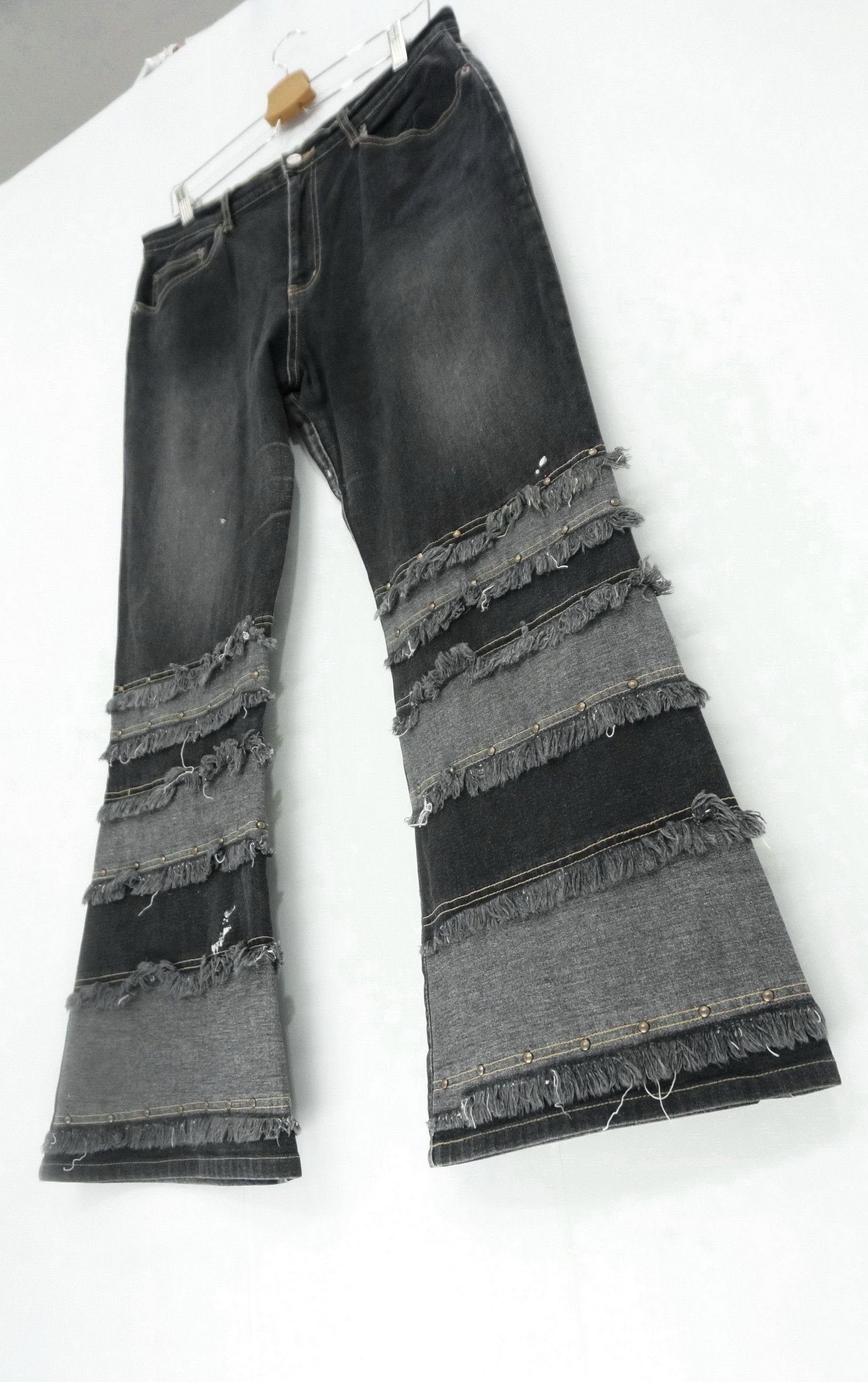 Japanese Brand Japan 🔴 ORANGE JUICE Flare Patchwork Hagi Style Denim Size US 33 - 1 Thumbnail