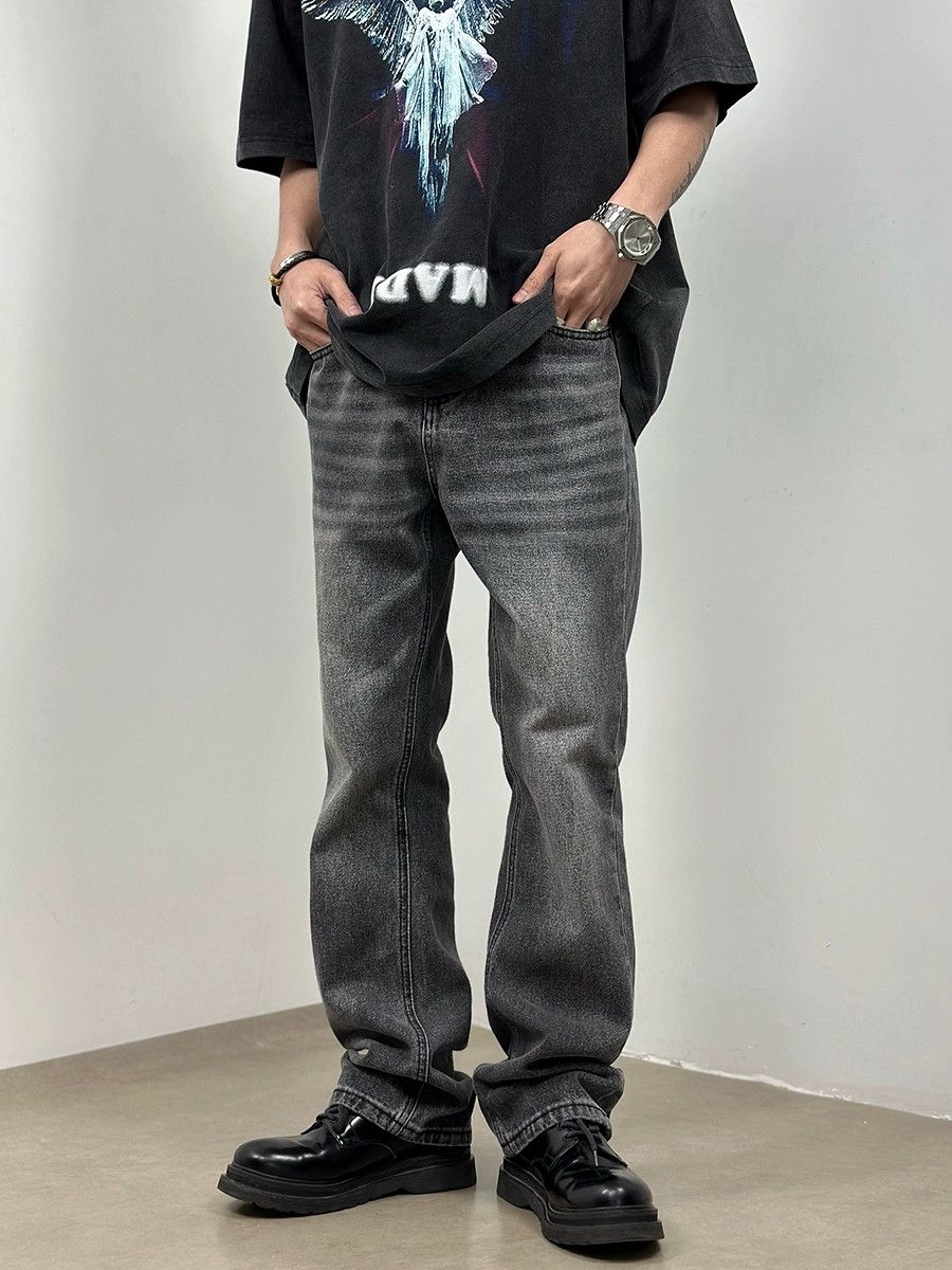 gradient washed faded y2k flared jeans
