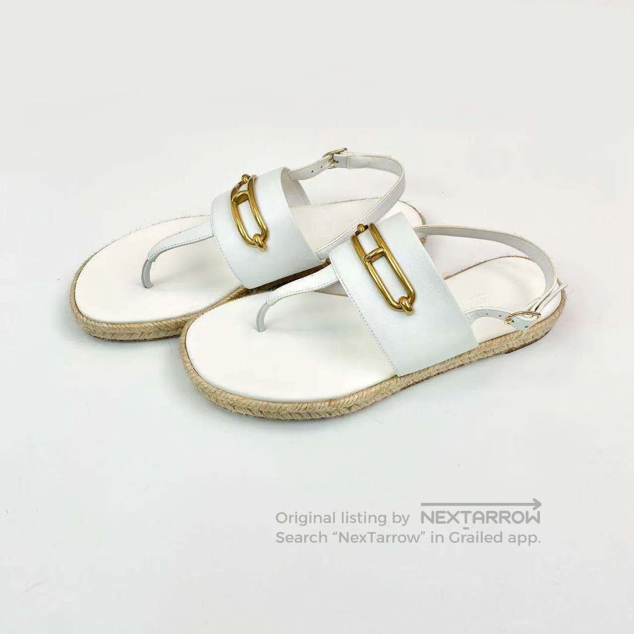 Hermes Hermes Pig nose straw sole sandals| Size US 5.5 / IT 35.5 - 1 Thumbnail