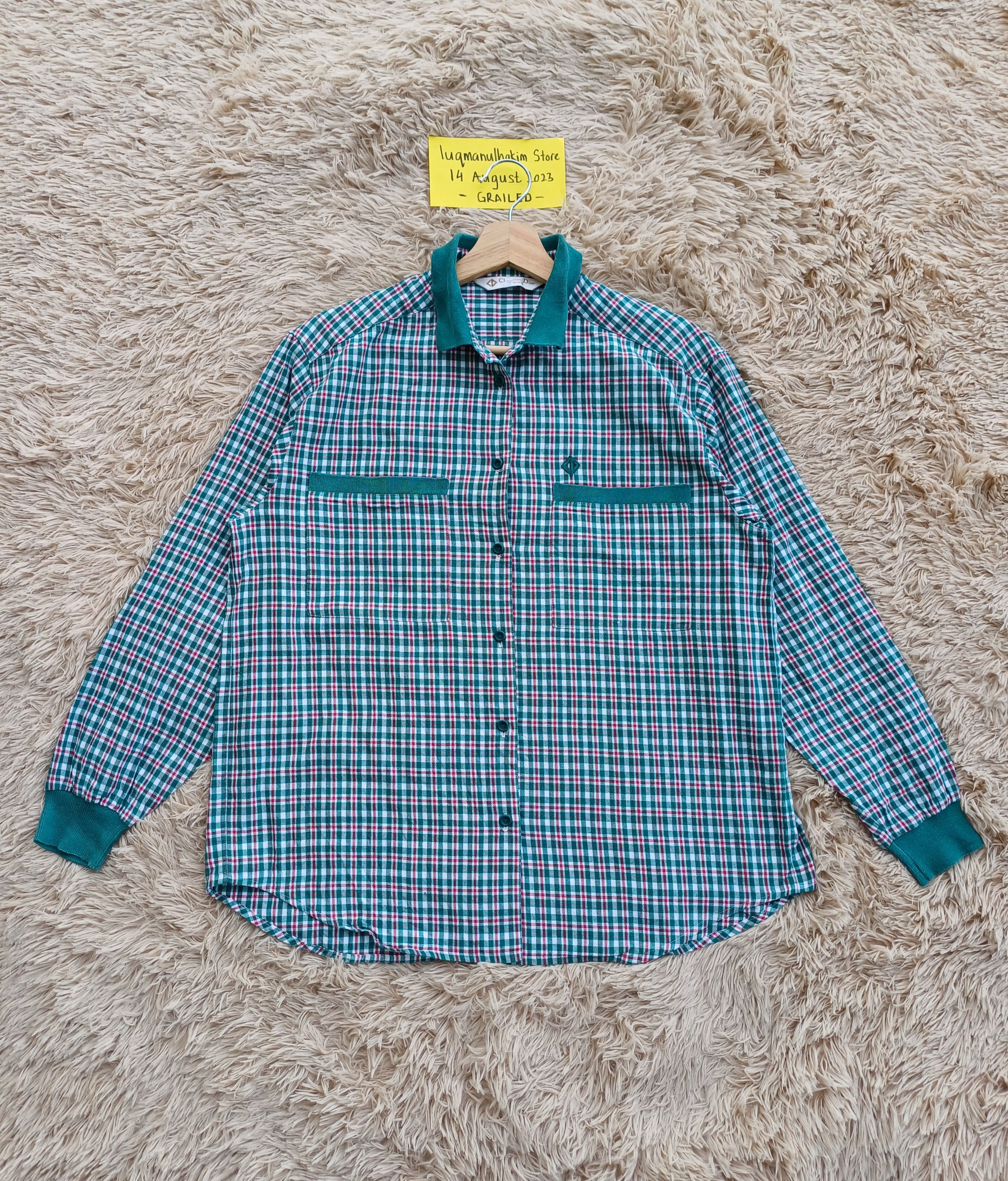 Christian Dior Monsieur Rare Vintage Christian Dior Checkered Longsleeve Shirt Size US L / EU 52-54 / 3 - 1 Thumbnail