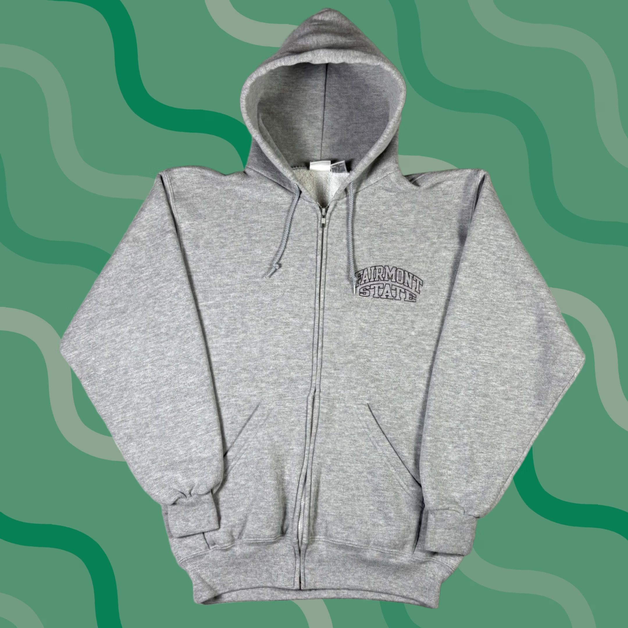 Vintage VINTAGE Fairmont State Hoodie Full Zip Gray Large 90s Men Size US L / EU 52-54 / 3 - 1 Thumbnail