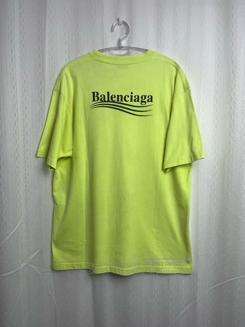Balenciaga Balenciaga Wave Logo Fluorescent Yellow Printed Short Slee Size US S / EU 44-46 / 1 - 2 Thumbnail