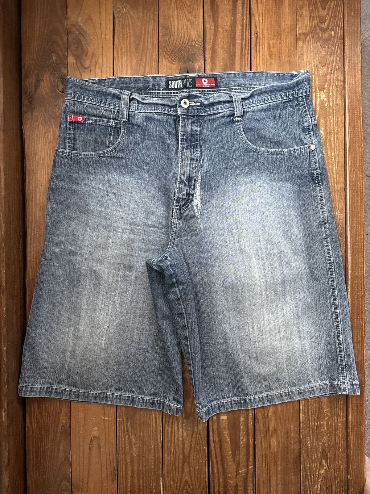 Southpole Vintage Y2K Southpole Blue Denim Baggy Jean Shorts Size US 36 / EU 52 - 2 Thumbnail