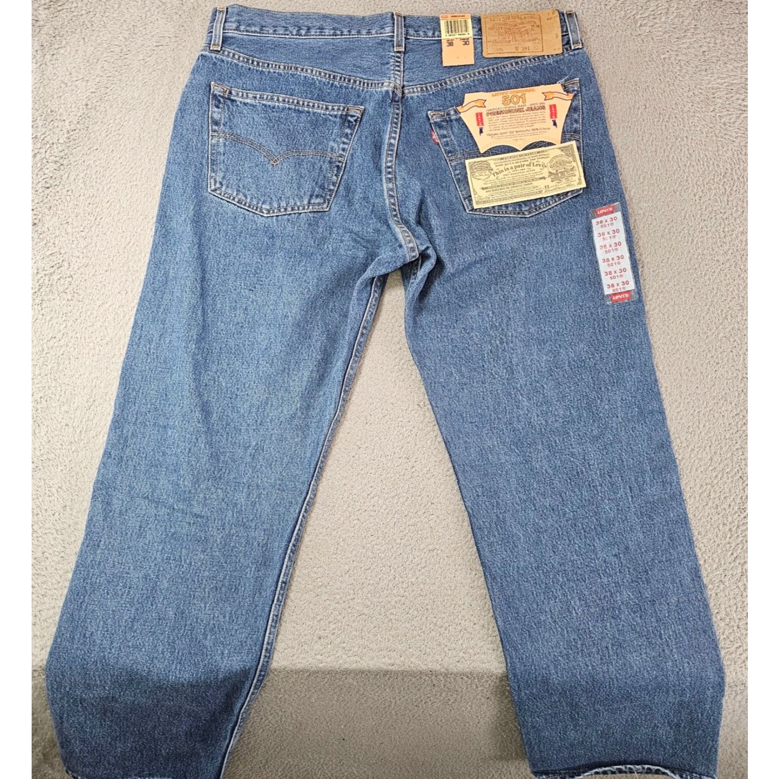 Levi's VINTAGE Levi's 501 Jeans Mens 38x30 Blue Made In Mexico NWT Deadstock Regular Fit 5-Pocket Denim Cotton Classic Straight USA Size US 38 / EU 54 - 2 Thumbnail