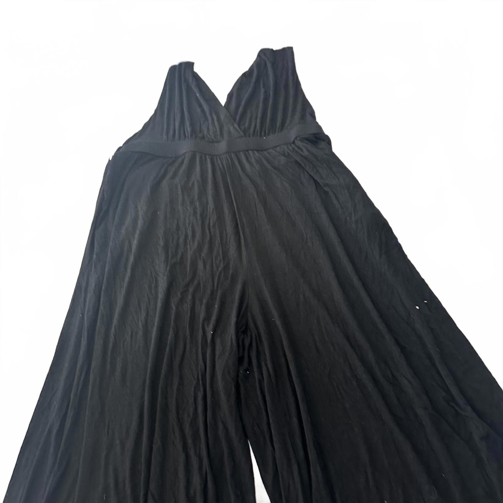 Designer Hudson Bay Chic Black Wide-Leg Jumpsuit Size 40" / US 18 - 2 Thumbnail