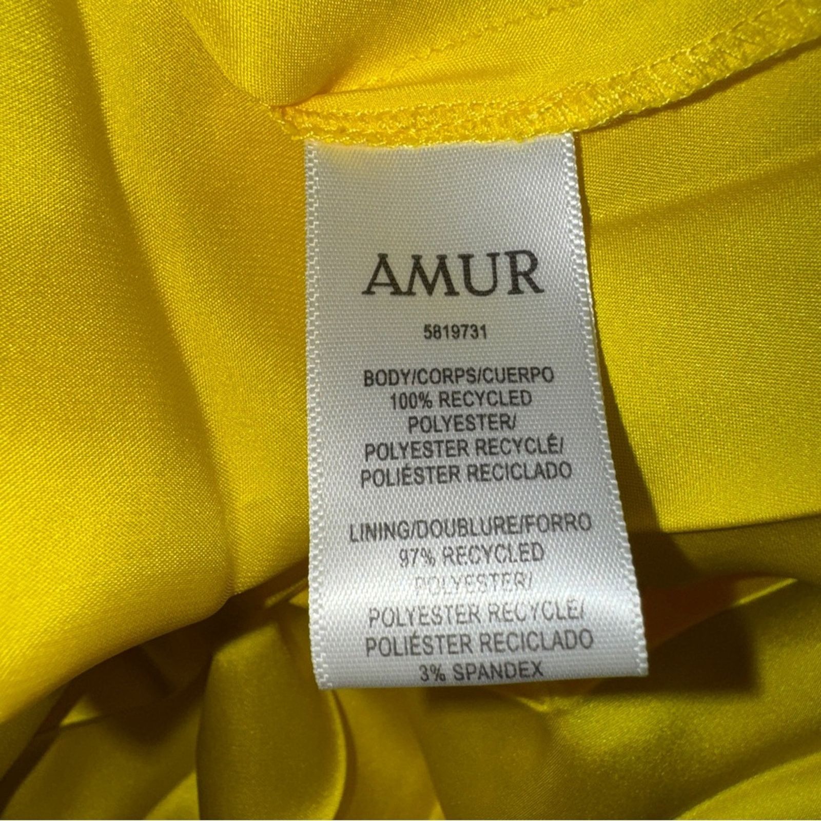 Amur Amur Viv Mitered Pleating Dress Yellow Midi Size M / US 6-8 / IT 42-44 - 10 Thumbnail