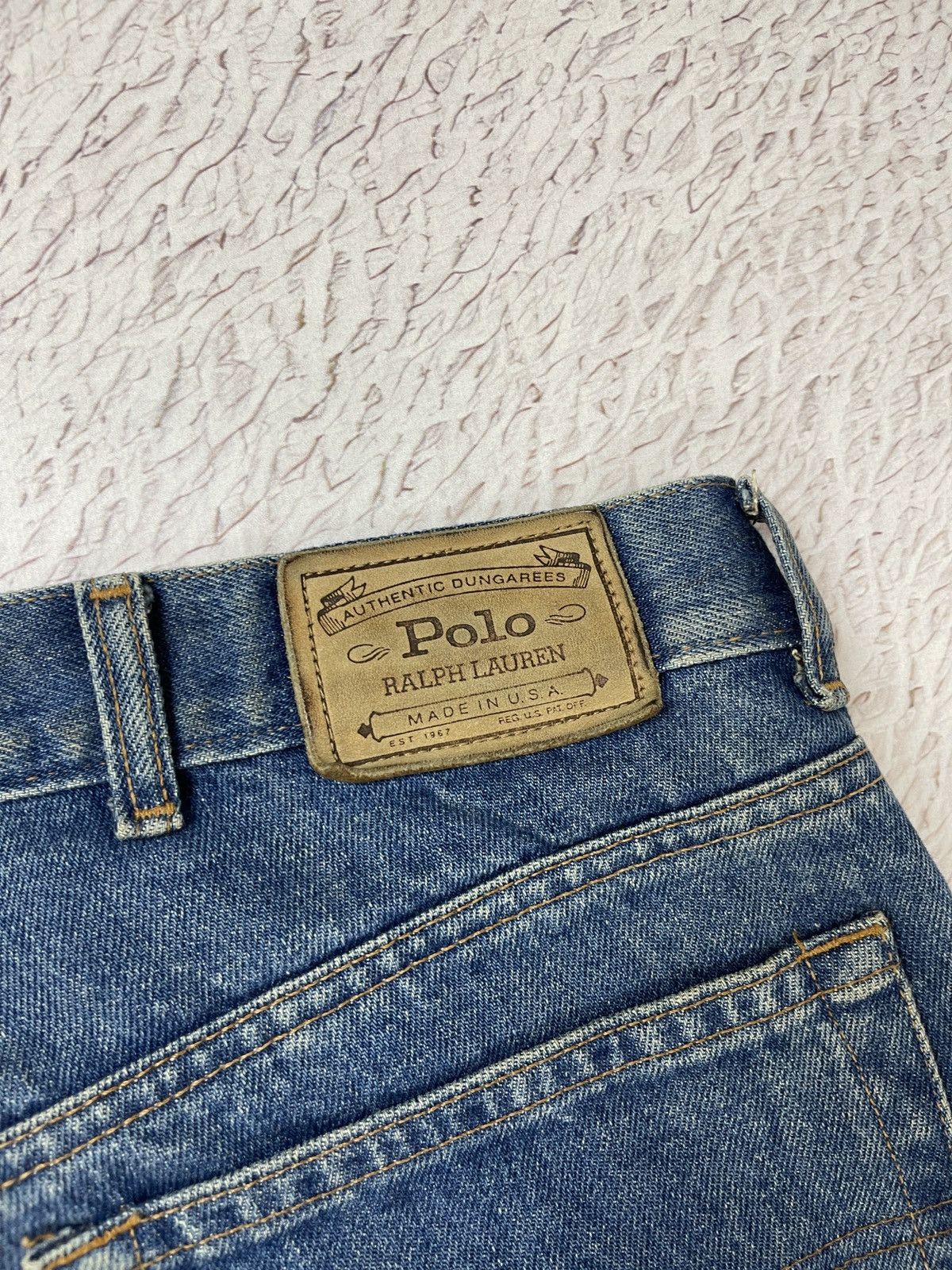 Polo Ralph Lauren Polo Ralph Lauren vintage made in USA faded denim jeans Size US 35 - 15 Thumbnail