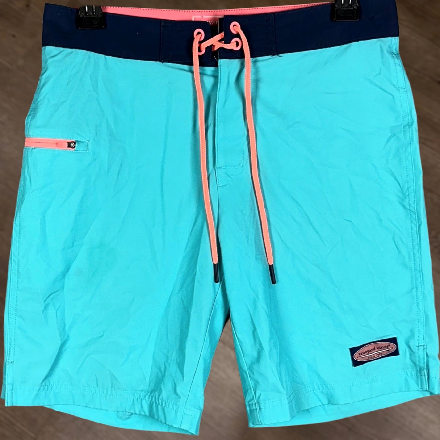 Vineyard Vines Vineyard Vines Board Shorts Men 28 Turquoise Quick Dry Stretch Swim Trunks Surfing Beach Performance Zip Pocket Size US 28 / EU 44 - 1 Thumbnail