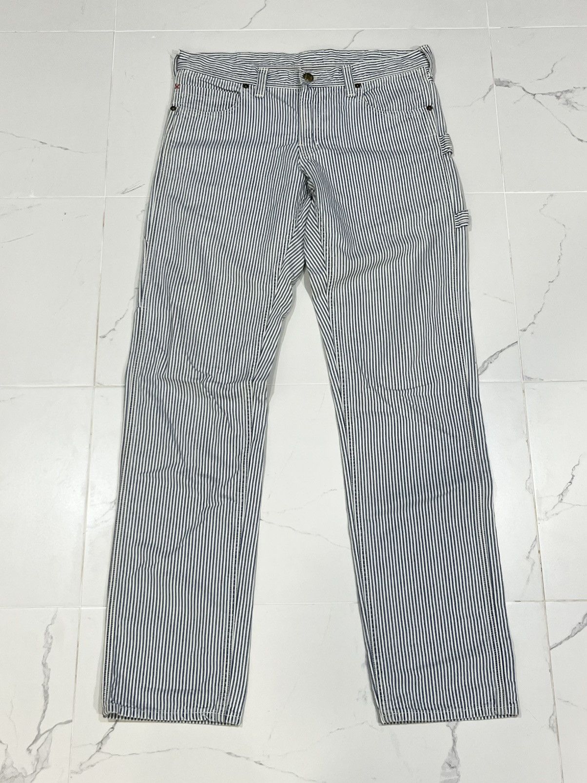 Blue Blue Japan Vintage Blue Blue Japan Hickory Striped Slim Work Pants Size US 31 - 1 Thumbnail