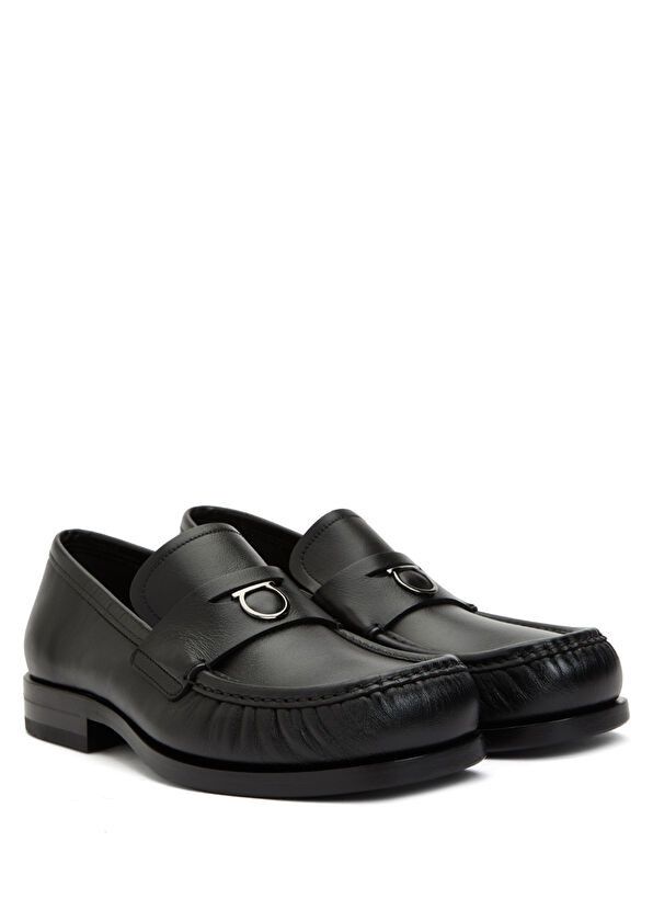 Salvatore Ferragamo o1s1rm0924 Leather Loafers in Black Size US 7 / EU 40 - 2 Thumbnail