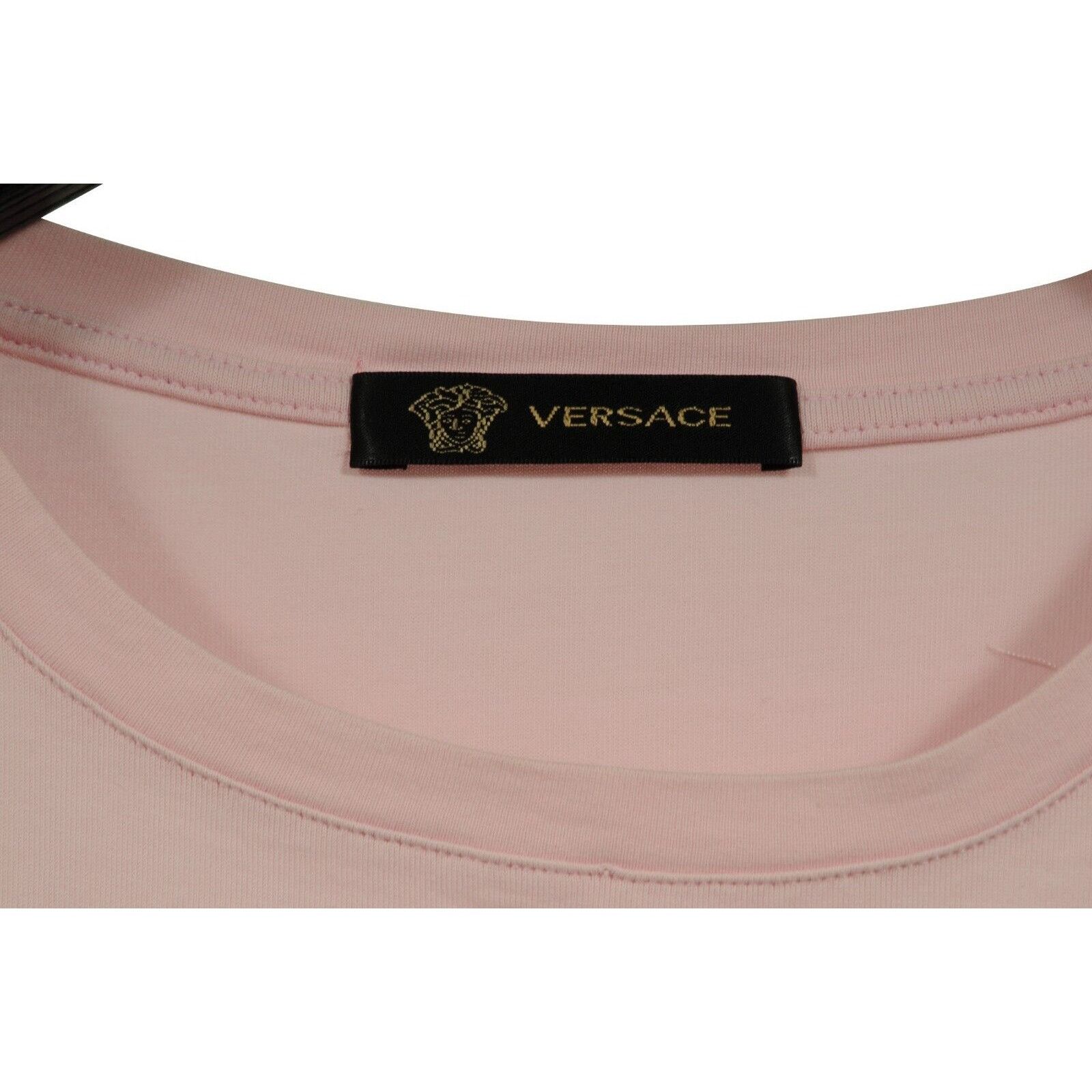Versace Embroidered Logo T Shirt Pink White Short Sleeve Size US M / EU 48-50 / 2 - 4 Thumbnail