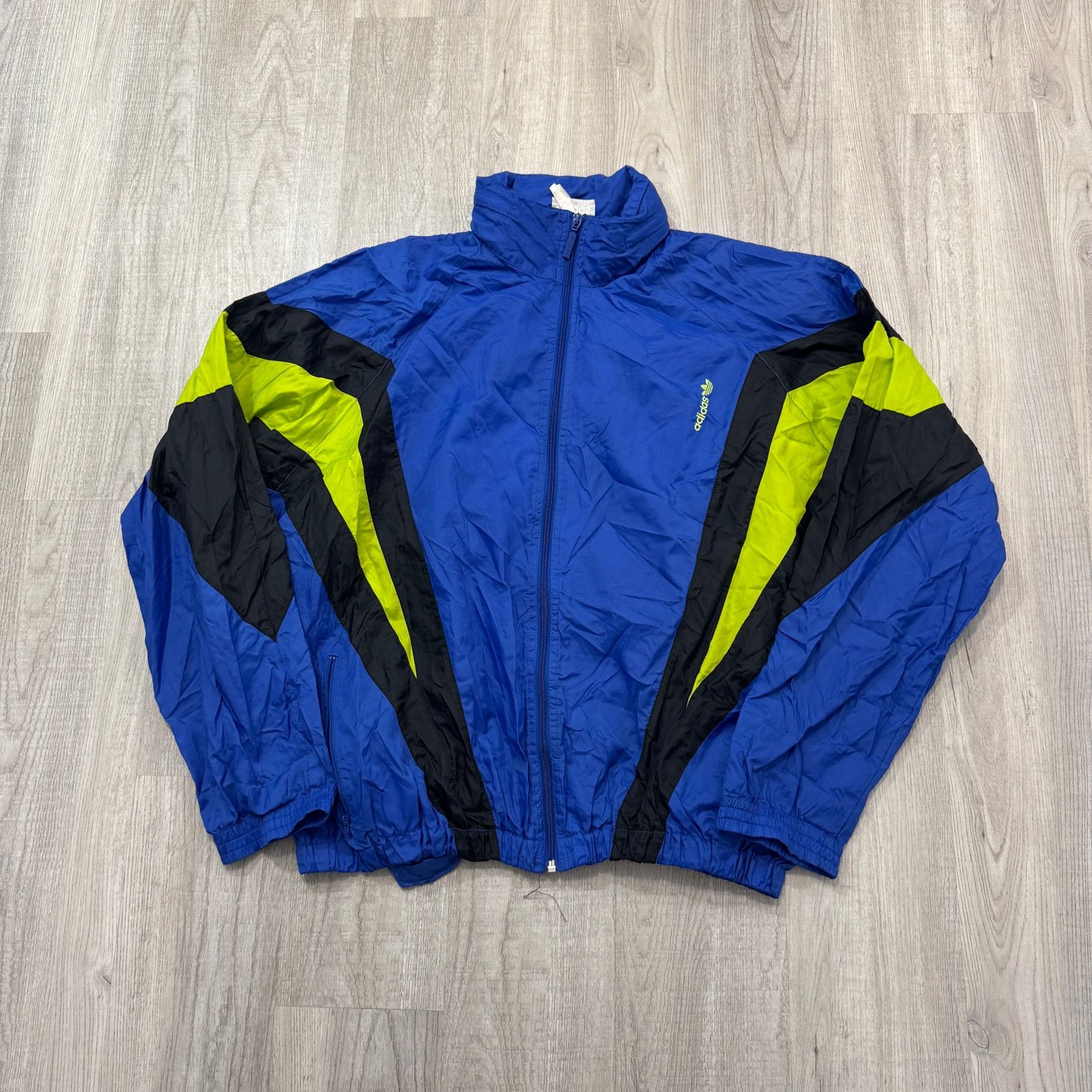 Adidas Vintage Adidas Windbreaker Jacket Mens Large Blue Green 90s Size US L / EU 52-54 / 3 - 1 Thumbnail